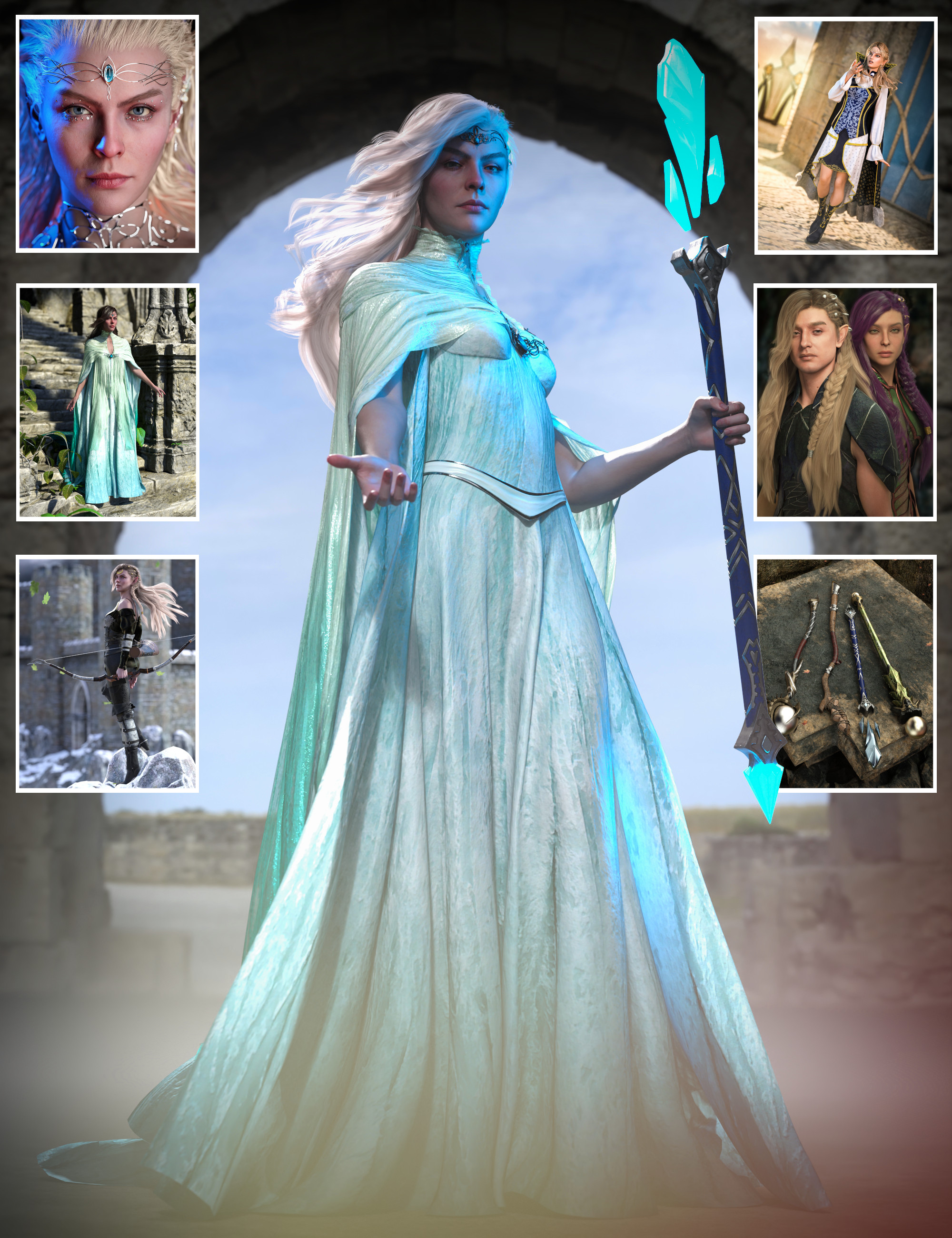 Joan 9 High Elf Add-On Bundle by: , 3D Models by Daz 3D