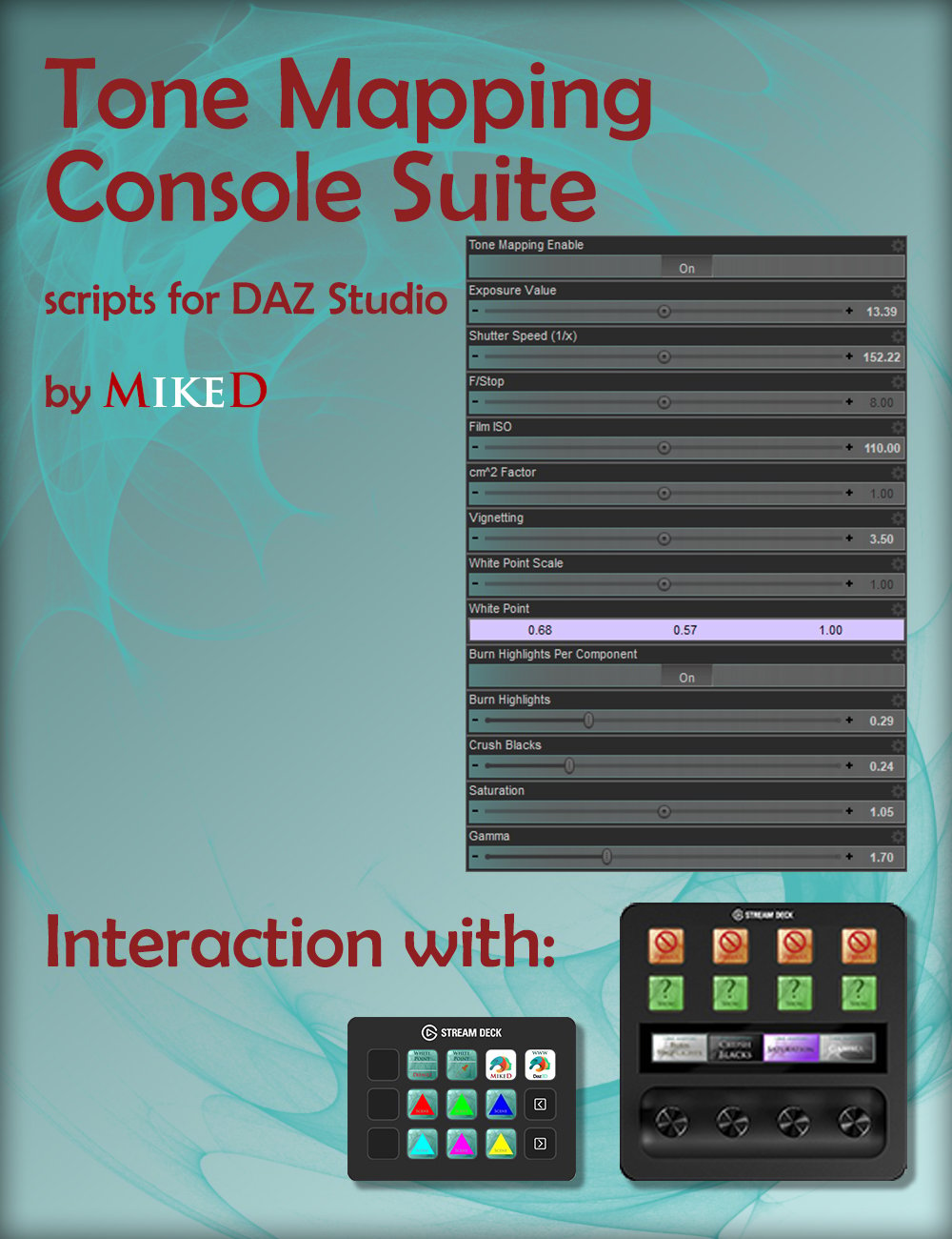 Tone Mapping Console Suite by: MikeD, 3D Models by Daz 3D
