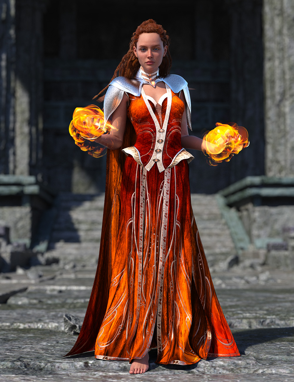 dForce War Witch Wardrobe Base Outfit for Genesis 9