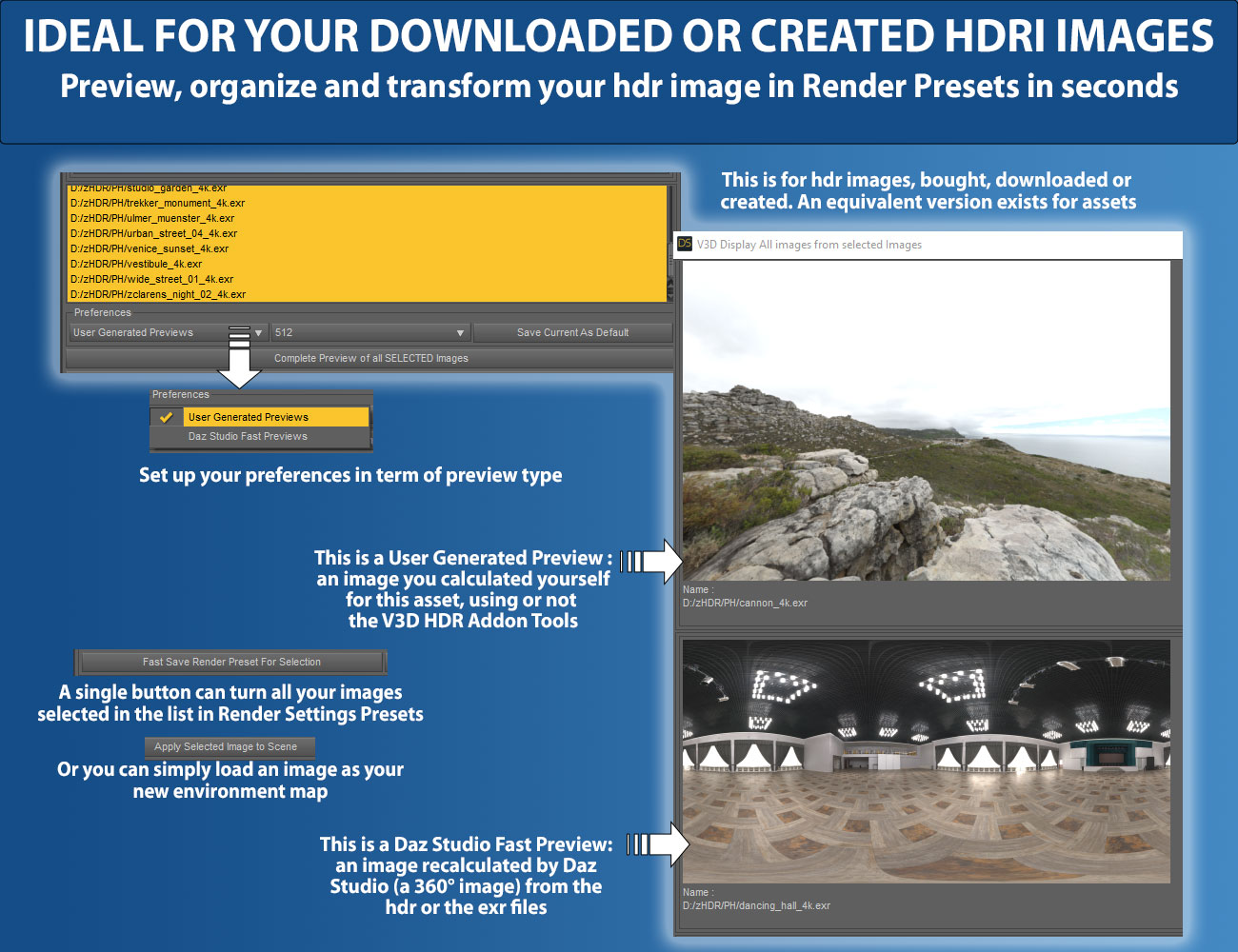 V3D HDR Manager by: V3Digitimes, 3D Models by Daz 3D