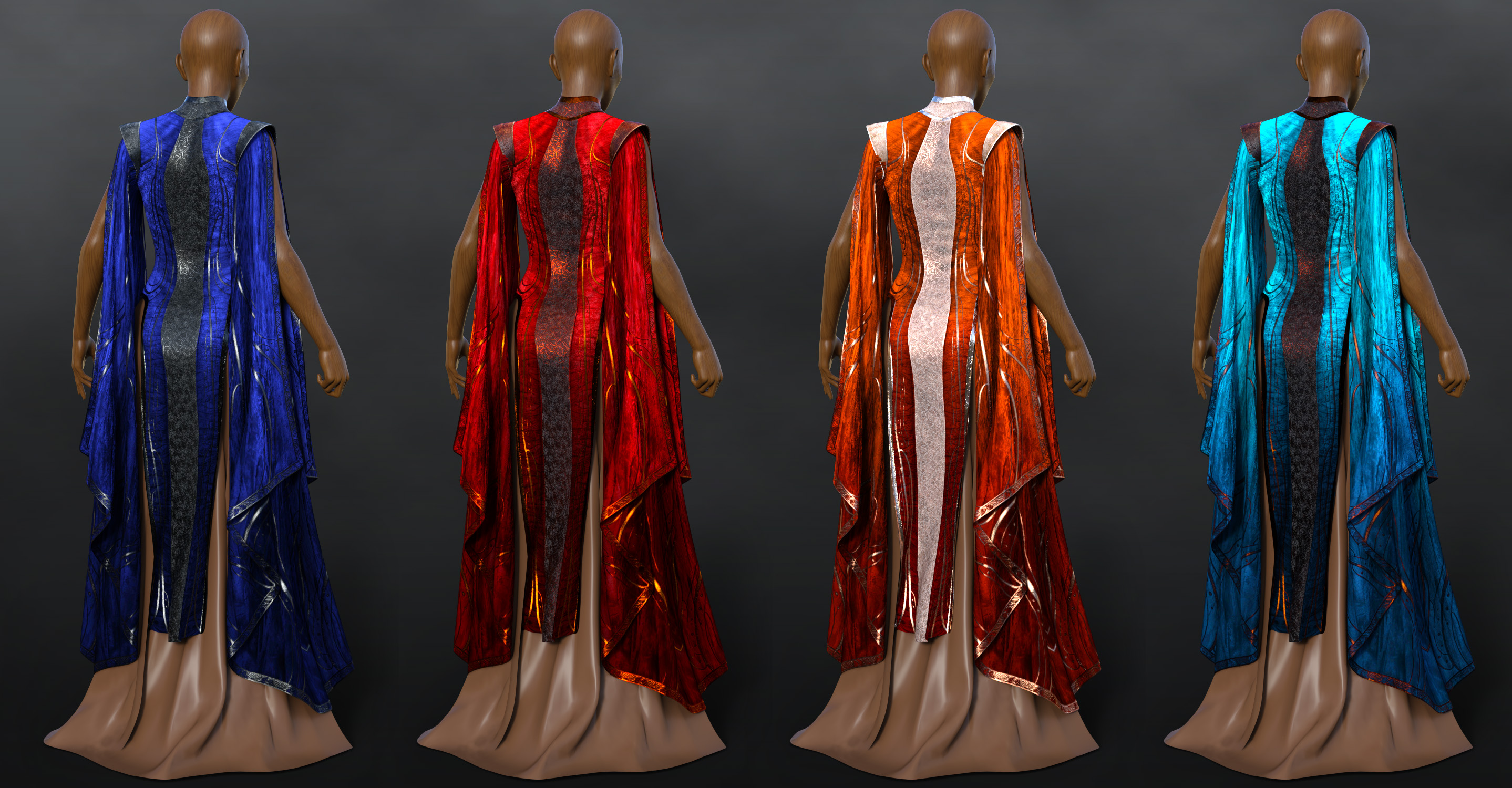 dForce War Witch Wardrobe Add-On for Genesis 9 by: ArkiShox-Design, 3D Models by Daz 3D