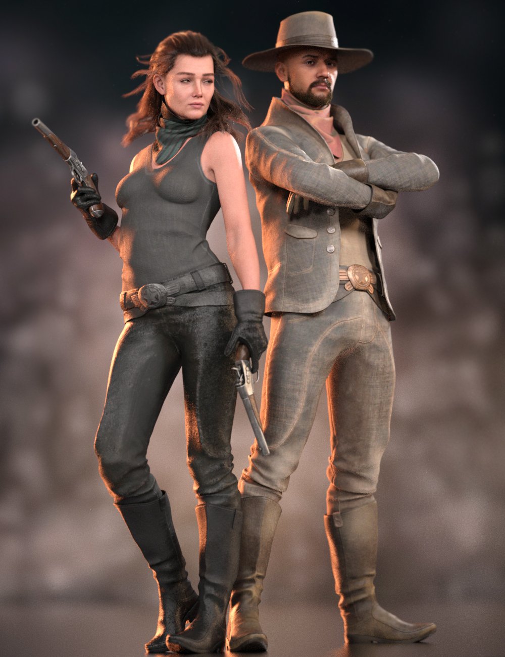 Lone Cowboy Outfit for Genesis 9 Lone Cowboy Outfit for Genesis 9 by: Yura, 3D Models by Daz 3D