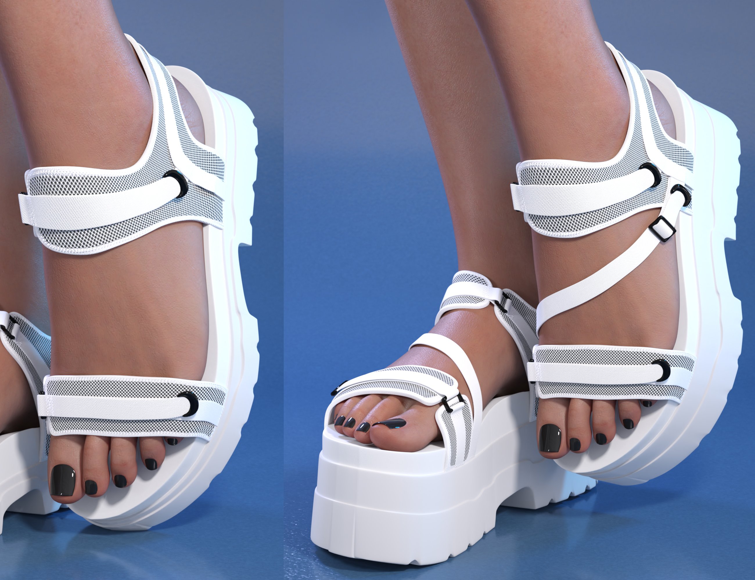 Kelli Platform Sandals for Genesis 9, 8, and 3 | Daz 3D