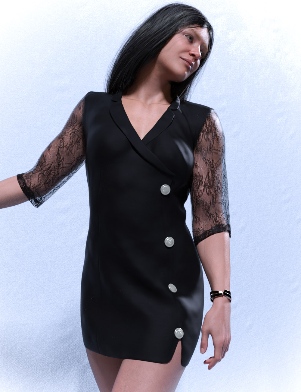 dForce Cocktail Dress for Genesis 9 by: tentman, 3D Models by Daz 3D