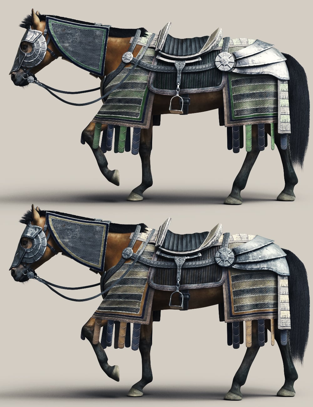 dForce Mongolian Style Horse Armor Texture Add-On | Daz 3D