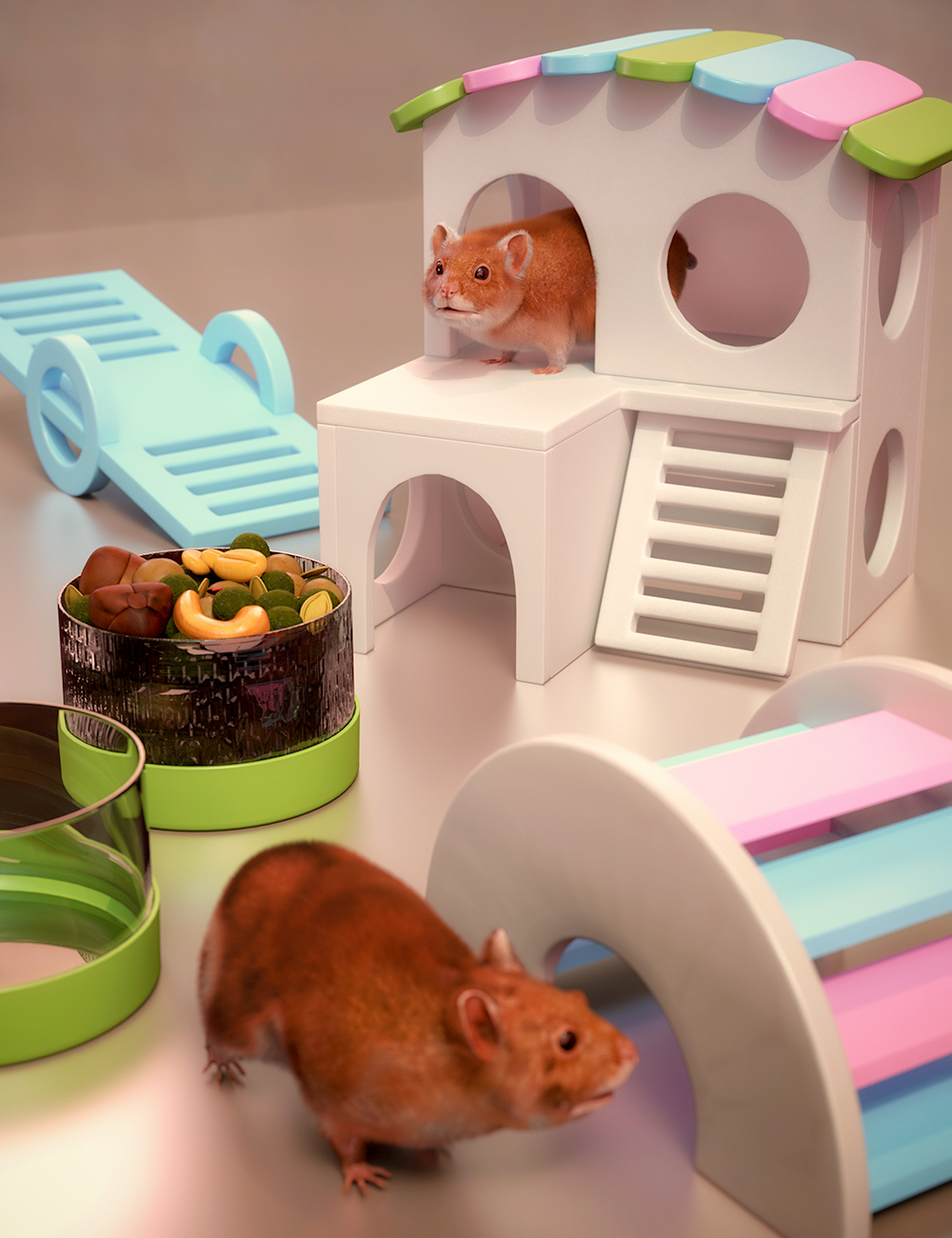 TF Hamster Food and Toys by: Tooth Fairy, 3D Models by Daz 3D