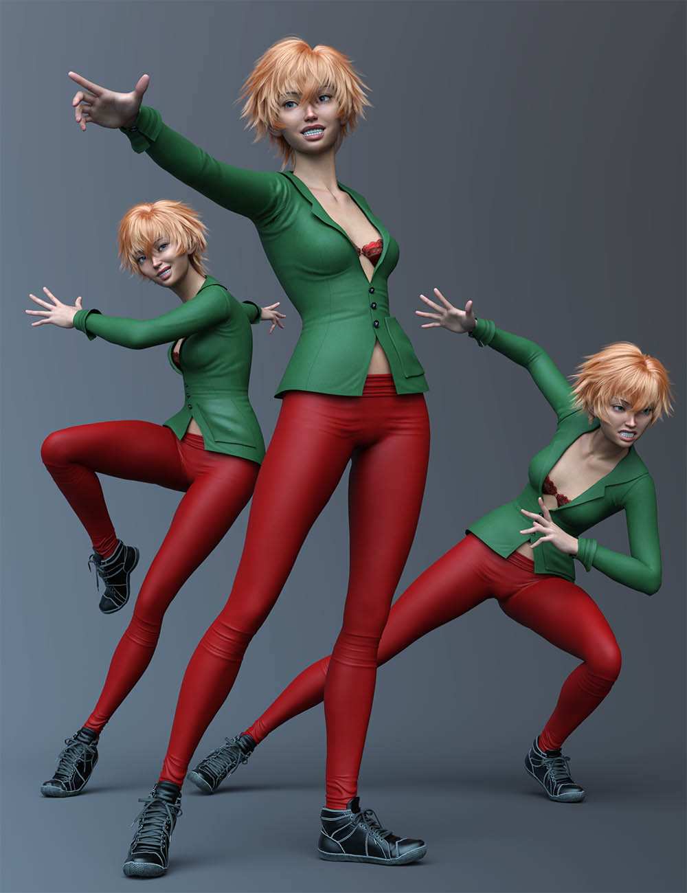 CDI Anime Action Poses for Genesis 9 by: Capsces Digital Ink, 3D Models by Daz 3D
