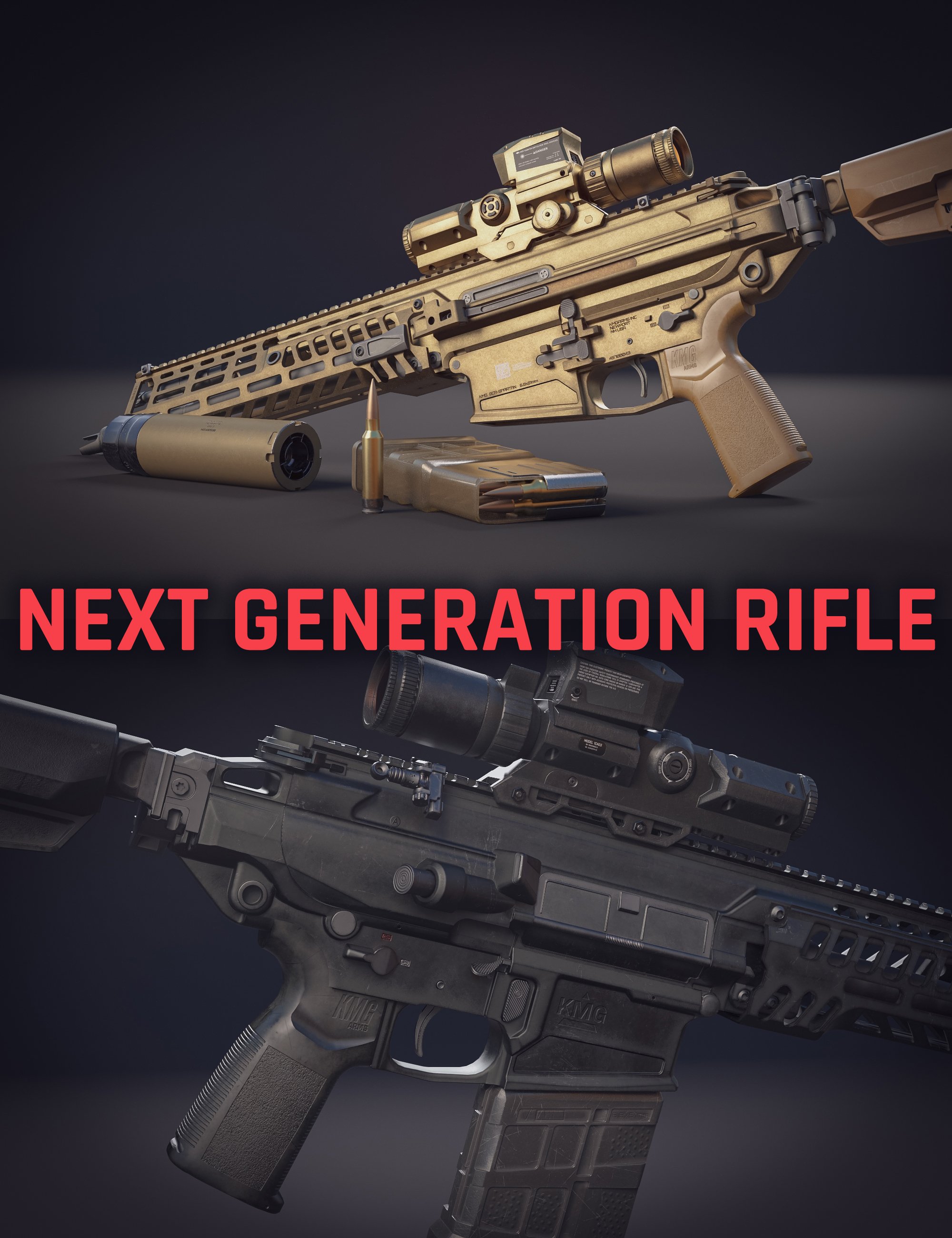 Next Generation Rifle and Accessories by: CyborgNinja, 3D Models by Daz 3D