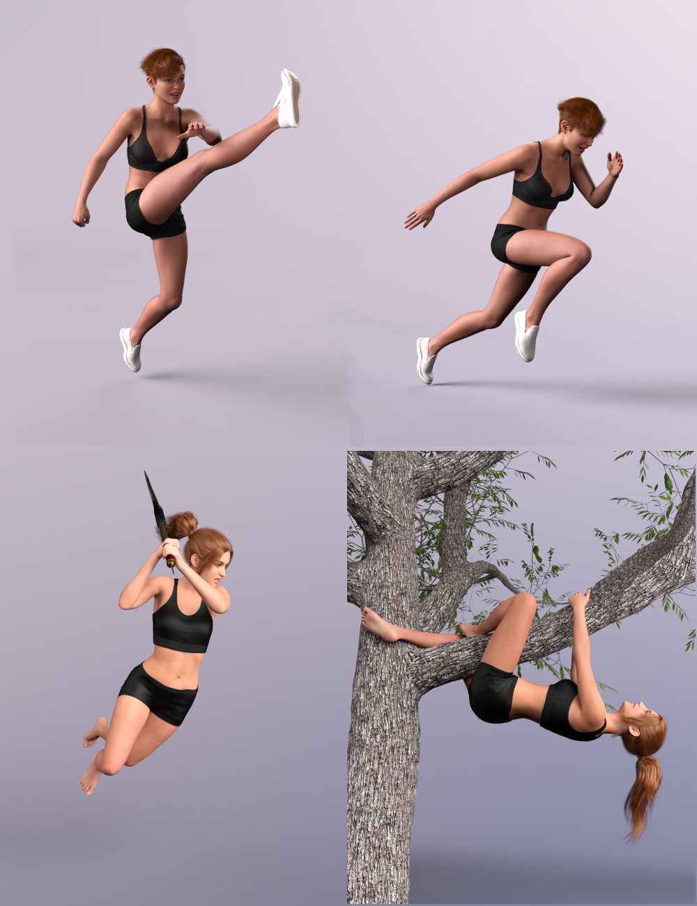 Let's Get Moving Poses for Genesis 9, 8.1, and 8 by: Scuffles3d, 3D Models by Daz 3D