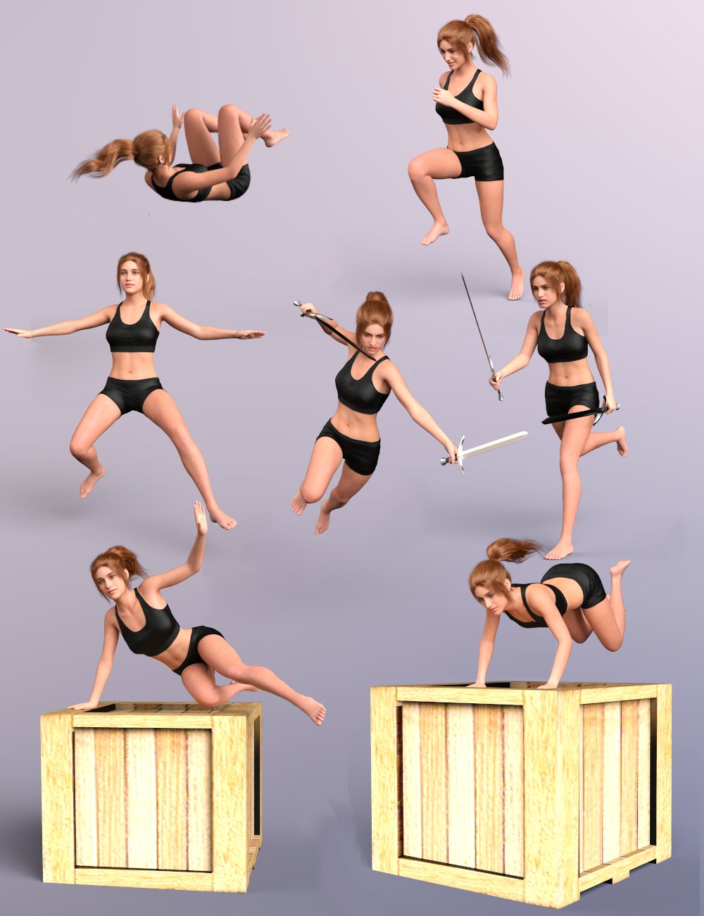 Let's Get Moving Poses for Genesis 9, 8.1, and 8 Let's Get Moving Poses for Genesis 9, 8.1, and 8 by: Scuffles3d, 3D Models by Daz 3D