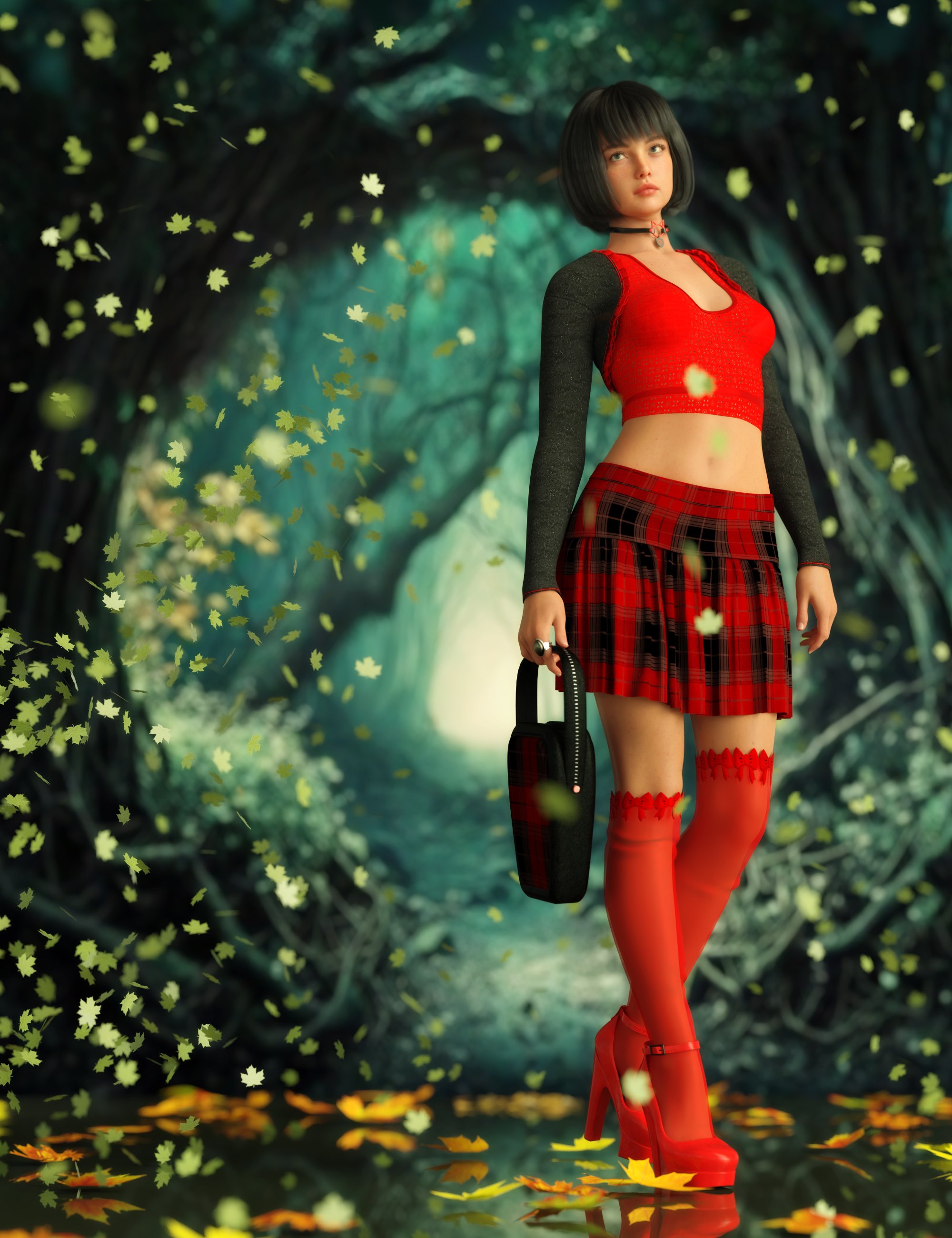 dForce Tuff Girl Outfit for Genesis 9 by: Amaranth, 3D Models by Daz 3D