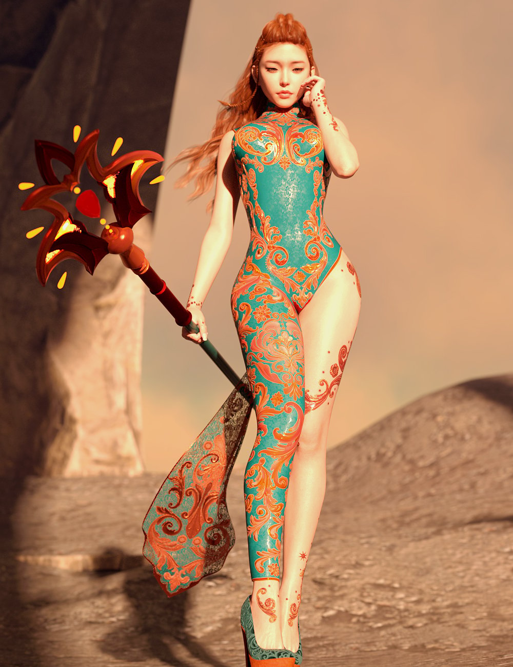 ZK dForce Lady of Heaven Outfit by: ZKuro, 3D Models by Daz 3D