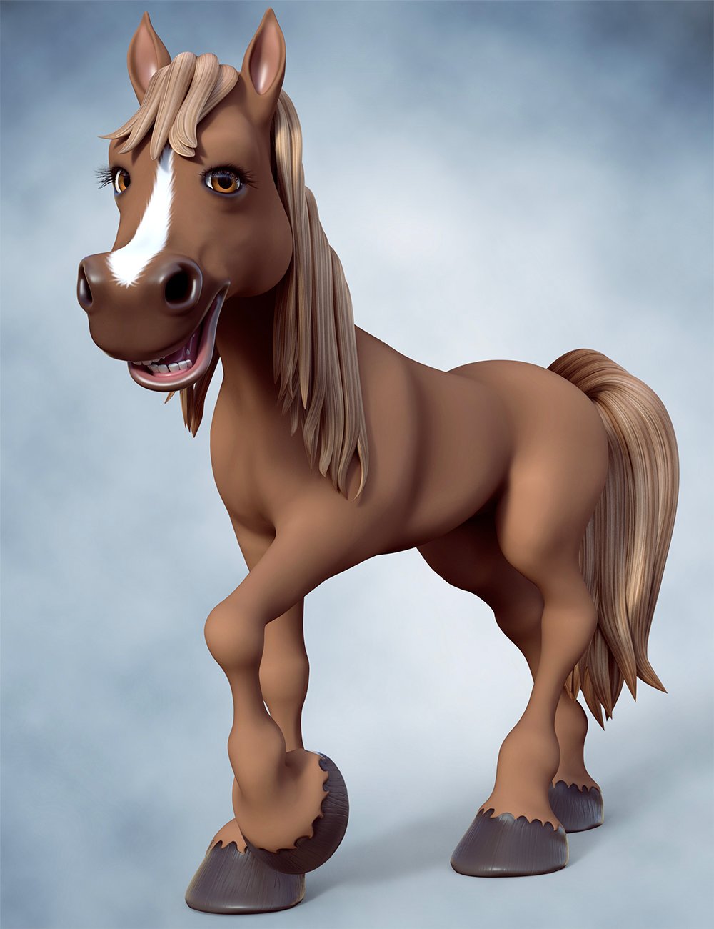 Toon Horse for Daz Horse 3 by: 3D Universe, 3D Models by Daz 3D