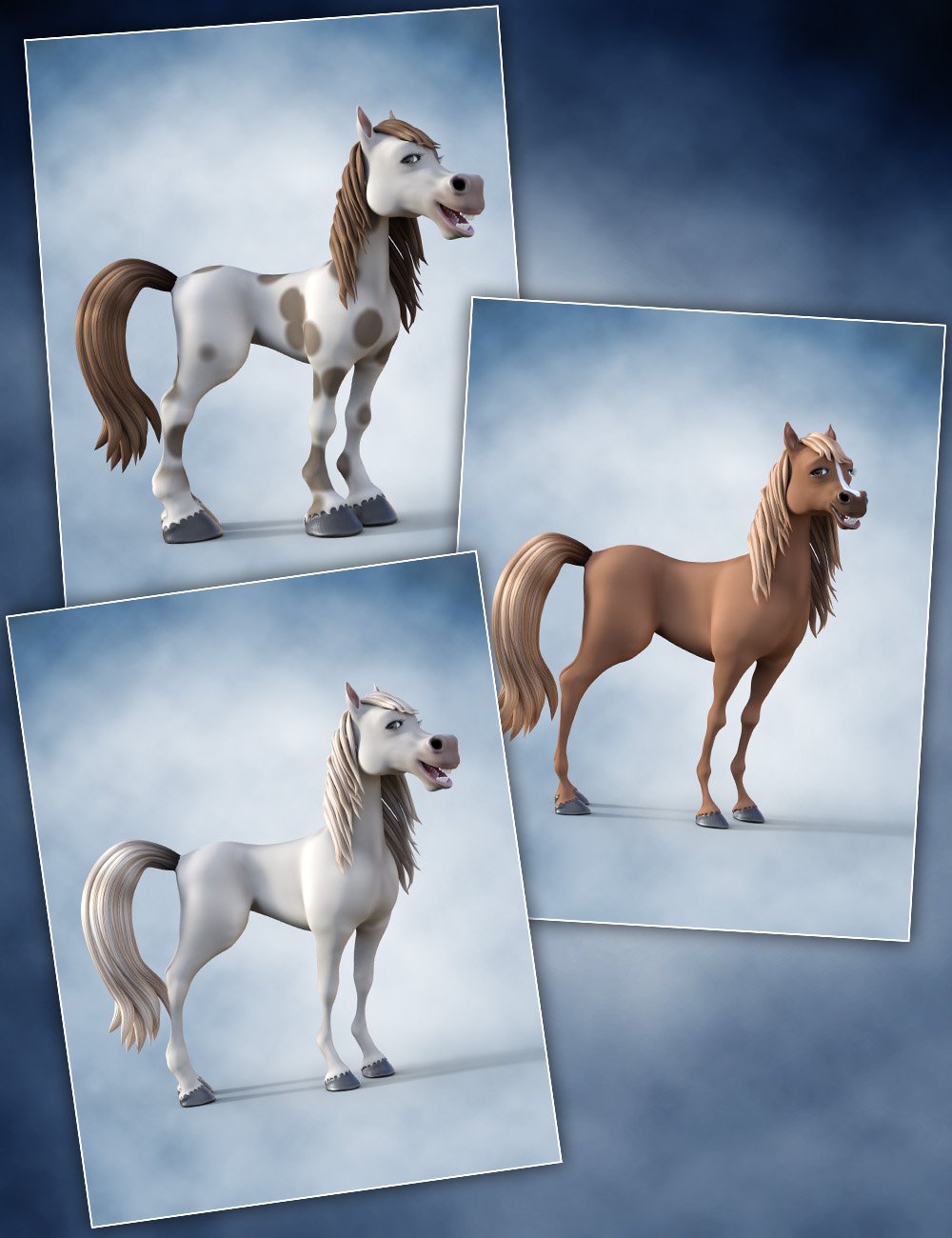 Toon Horse for Daz Horse 3 Toon Horse for Daz Horse 3 by: 3D Universe, 3D Models by Daz 3D