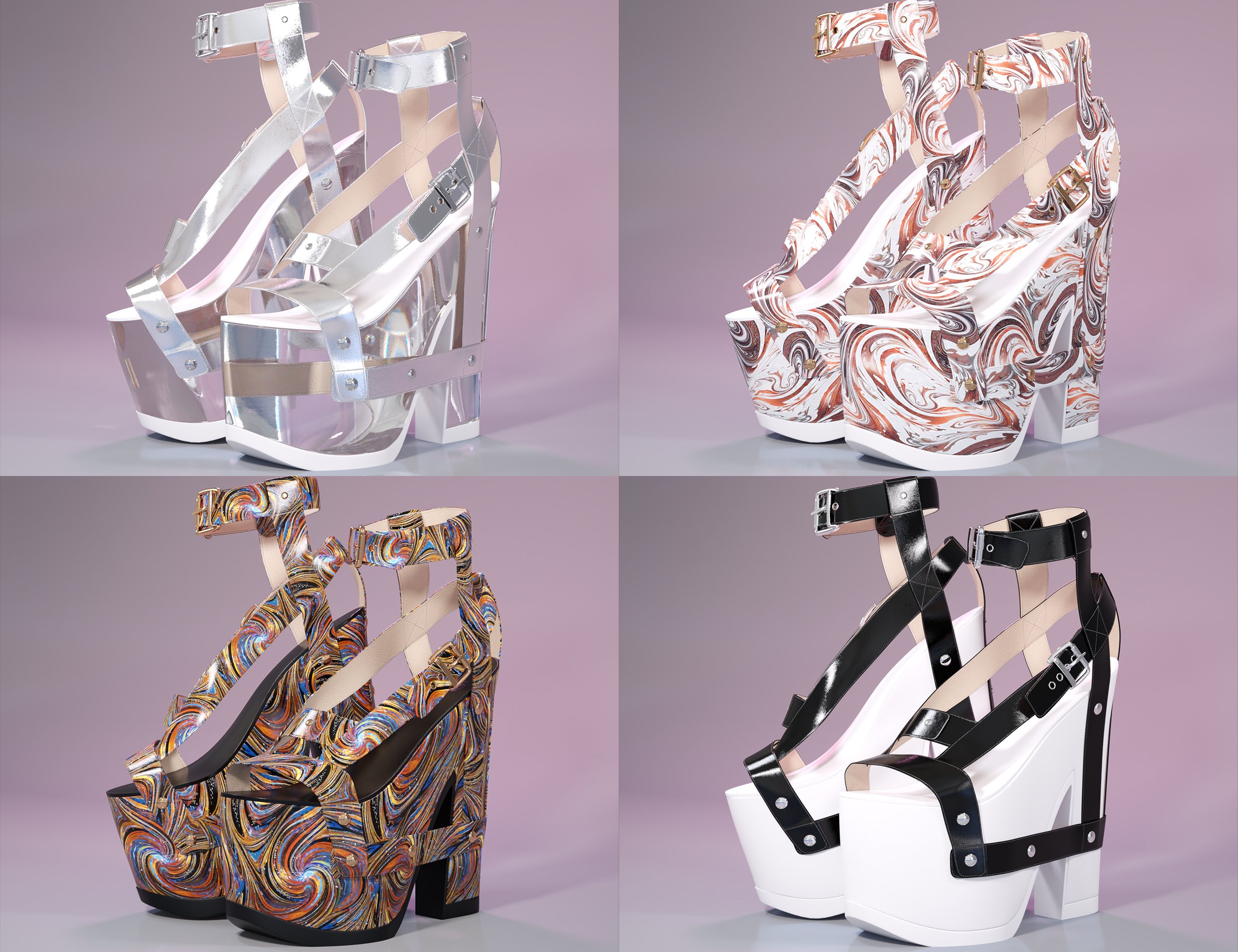 Alana Platform Heels for Genesis 9 by: cWodrex, 3D Models by Daz 3D