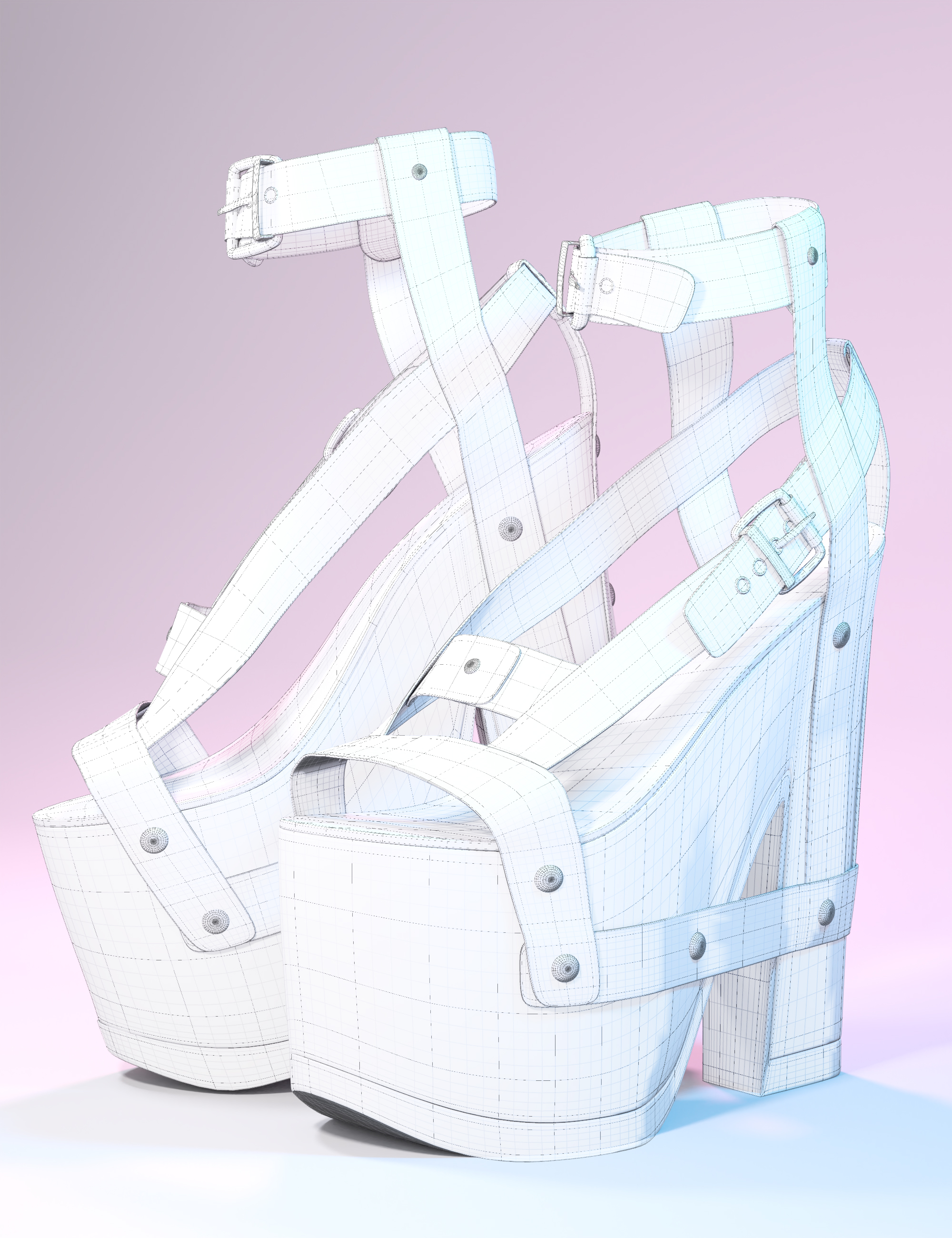Alana Platform Heels for Genesis 9 by: cWodrex, 3D Models by Daz 3D