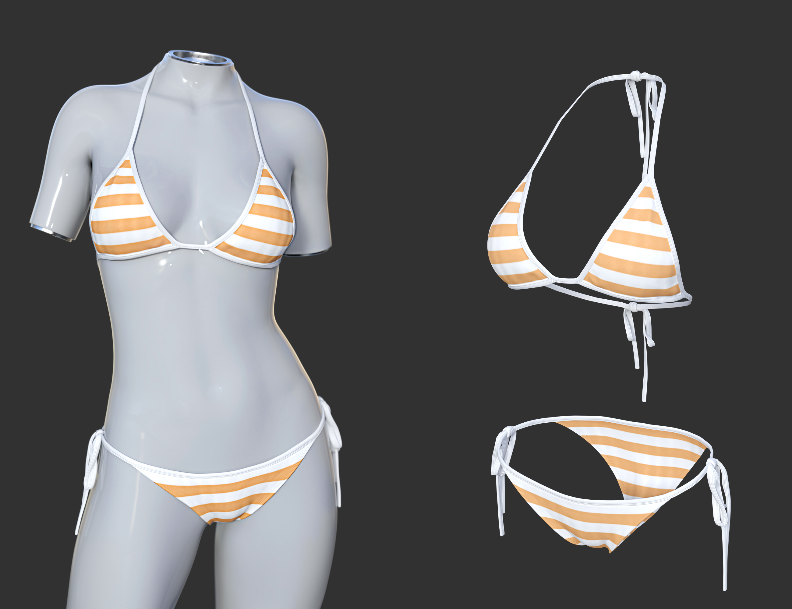 dForce SU Bikini Set for Genesis 9, 8.1, and 8 by: Sue Yee, 3D Models by Daz 3D
