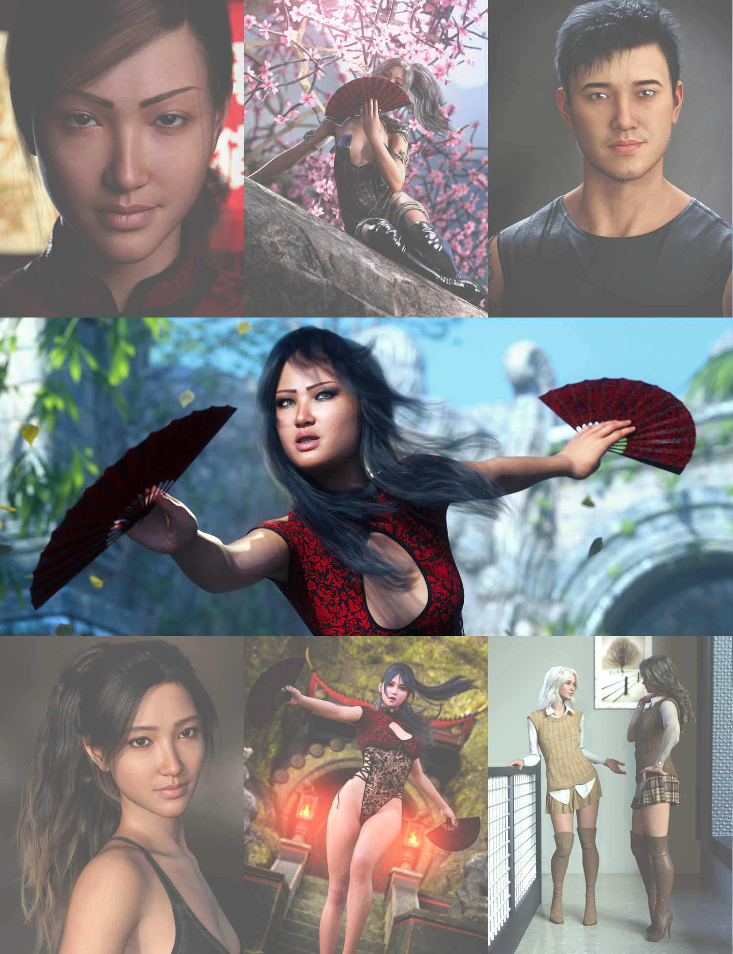 Xiu Lin 9 HD and Aroon Bundle by: , 3D Models by Daz 3D