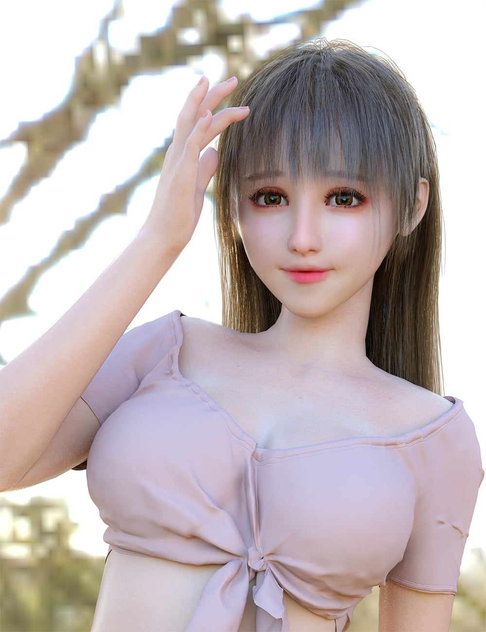 HS dForce Licy Hair for Genesis 9 and 8.1 Daz 3D