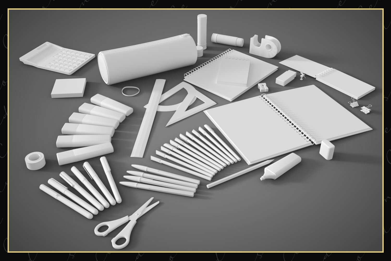 Essential Stationery Props Essential Stationery Props by: Censored, 3D Models by Daz 3D