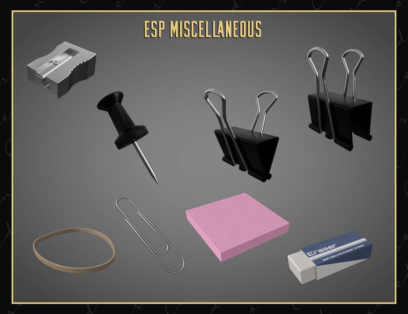 Essential Stationery Props by: Censored, 3D Models by Daz 3D