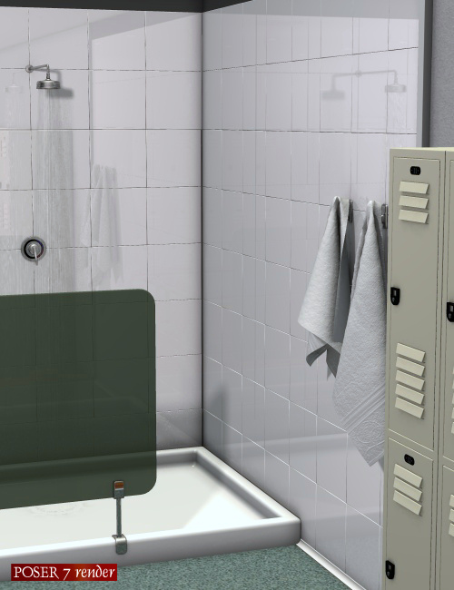 Spa Changing Room and Showers by: Ness Period Reproductions, 3D Models by Daz 3D