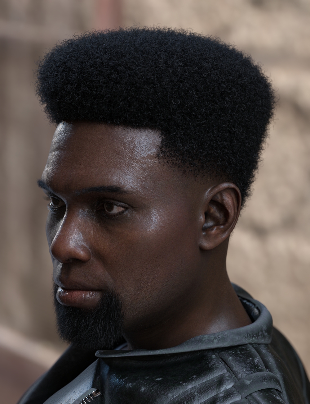 Faded Afro Hair and Beard for Genesis 9 by: Soto, 3D Models by Daz 3D