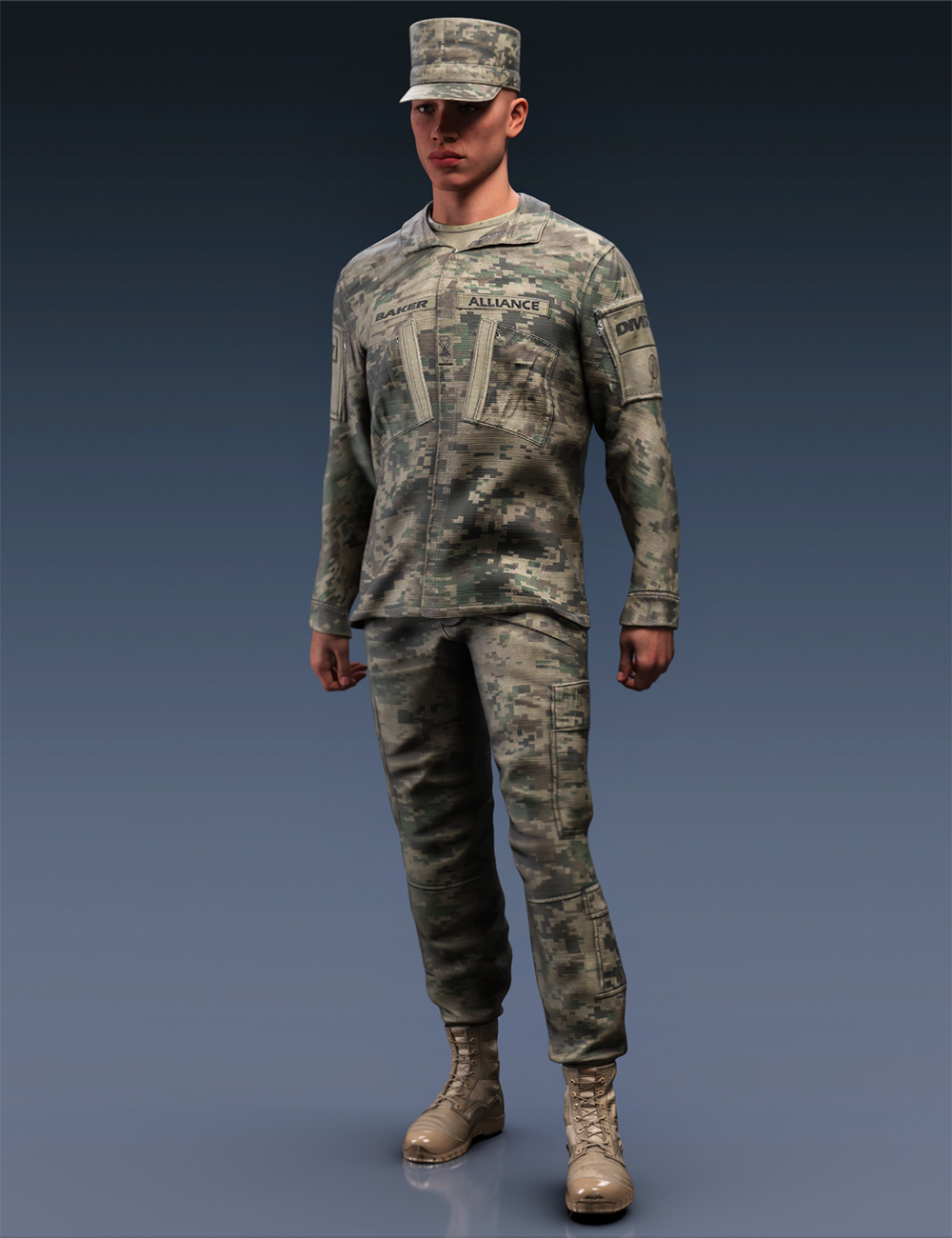 dForce Combat Uniform Outfit for Genesis 9 | Daz 3D