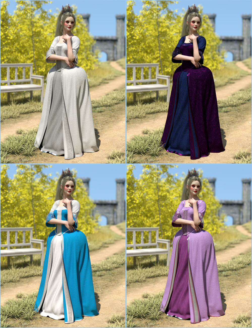 Fairytale Texture Styles for dForce Gown of Fantasy 4 by: outoftouch, 3D Models by Daz 3D