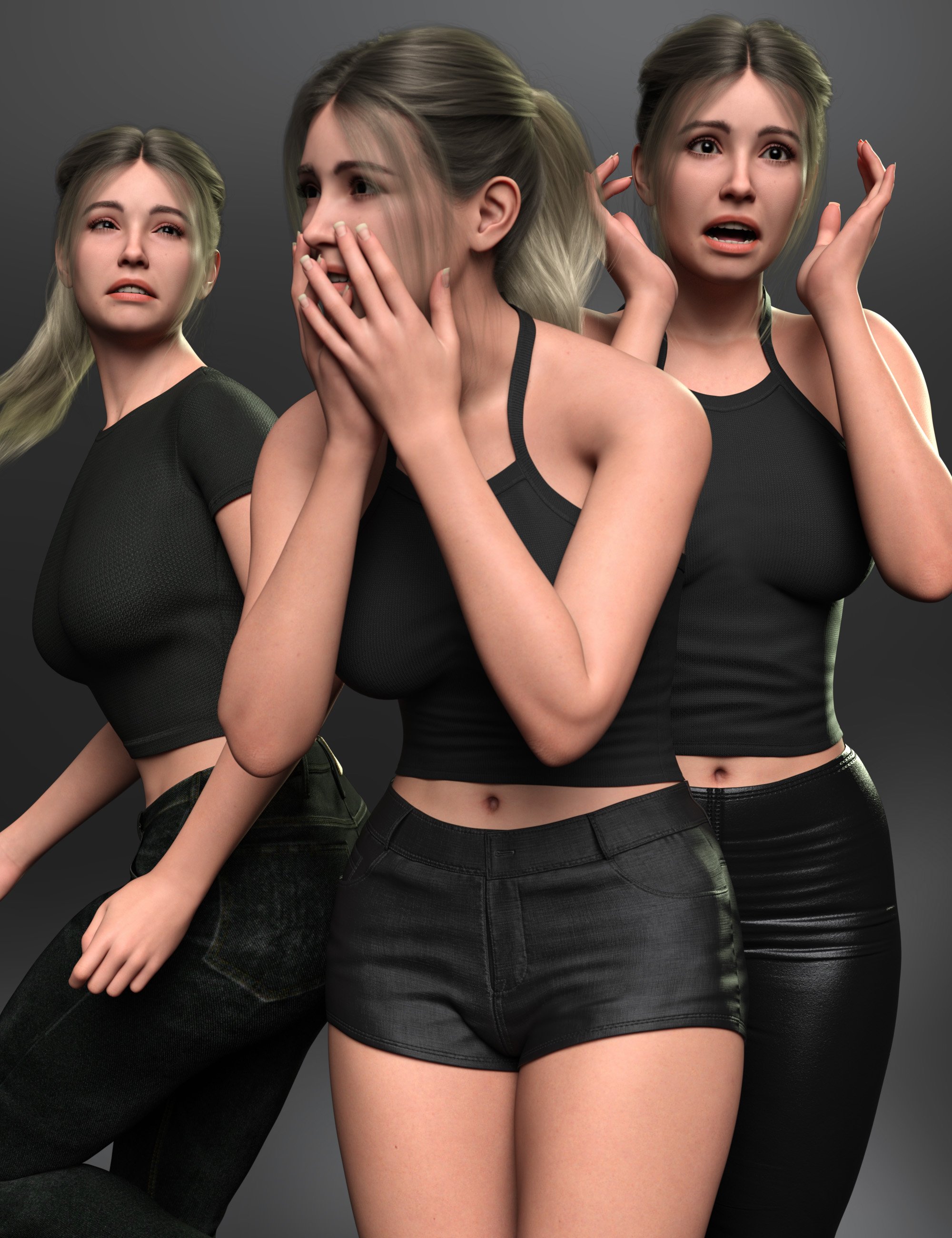 Z Fear and Panic Pose Collection for Genesis 9 and 8 by: Zeddicuss, 3D Models by Daz 3D