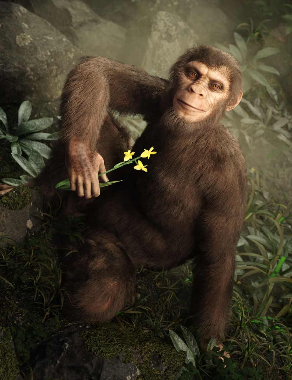 Ape World Chimpanzee for Genesis 9 by: RawArt, 3D Models by Daz 3D