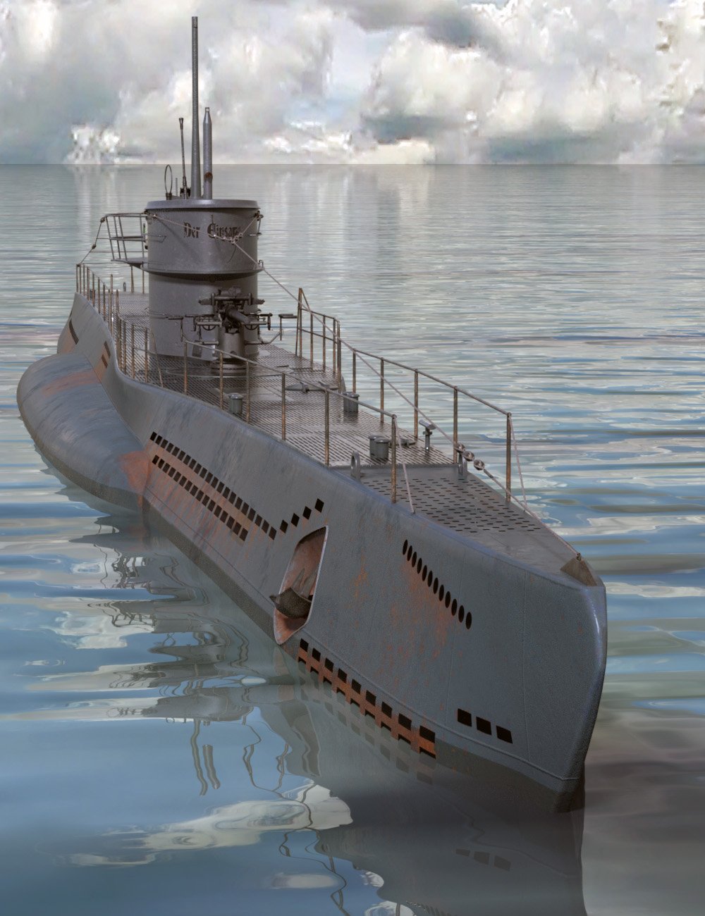 WWII German Submarine by: 3djoji, 3D Models by Daz 3D