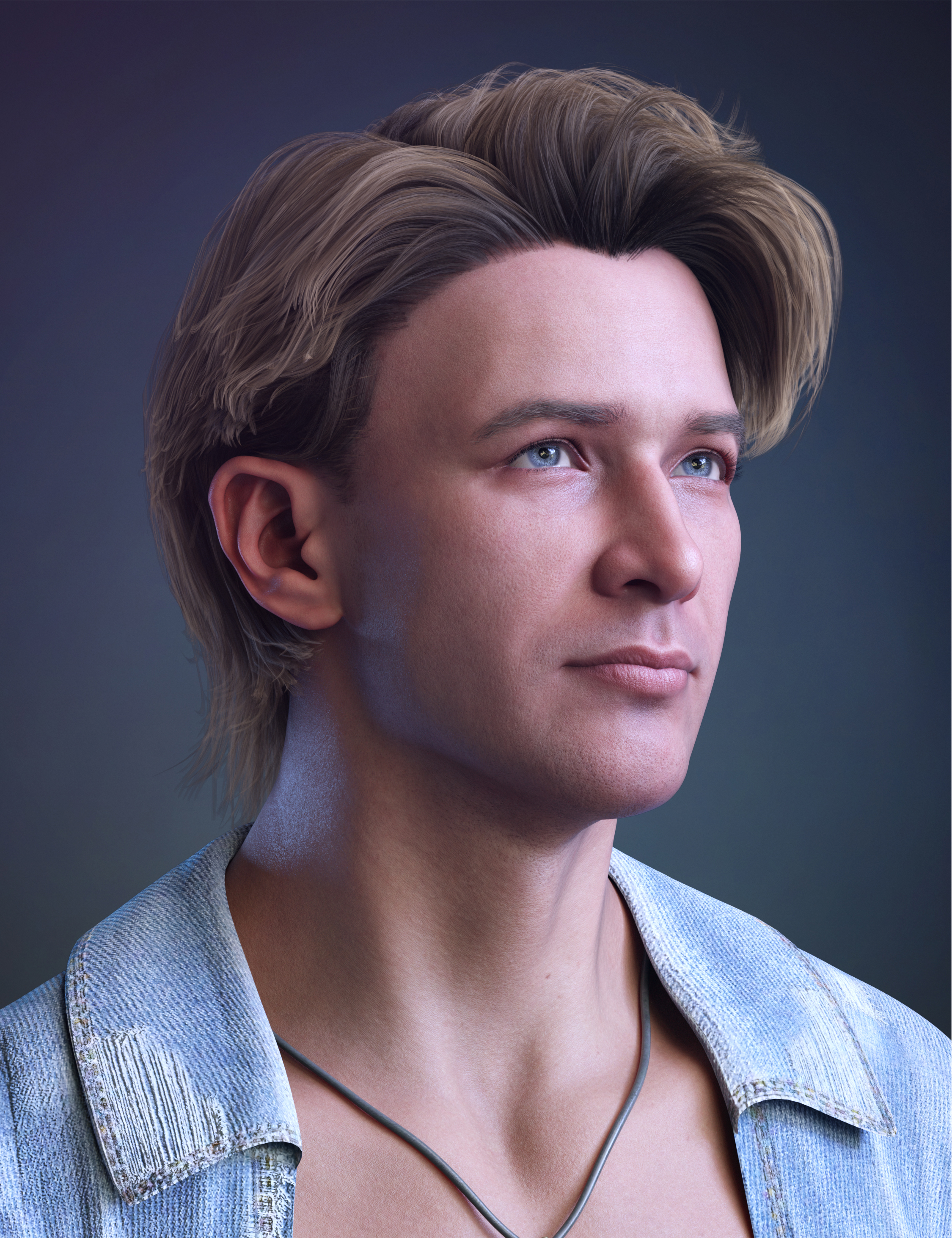 Gabriel Flipped Hair for Genesis 9 and 8 Male by: Neftis3D, 3D Models by Daz 3D