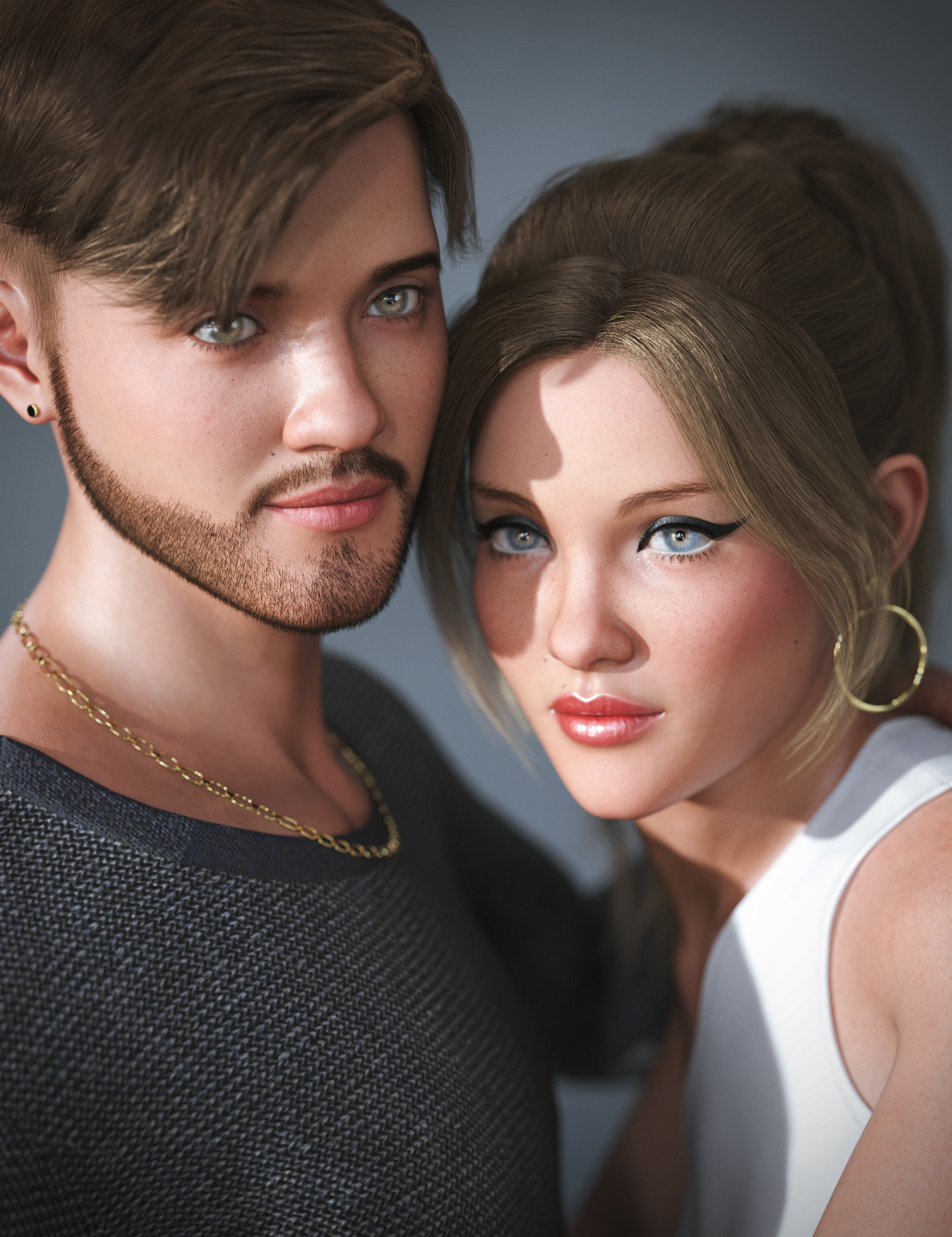E3D Twins: Kaitlin and Nathaniel HD for Genesis 9 by: Emrys, 3D Models by Daz 3D