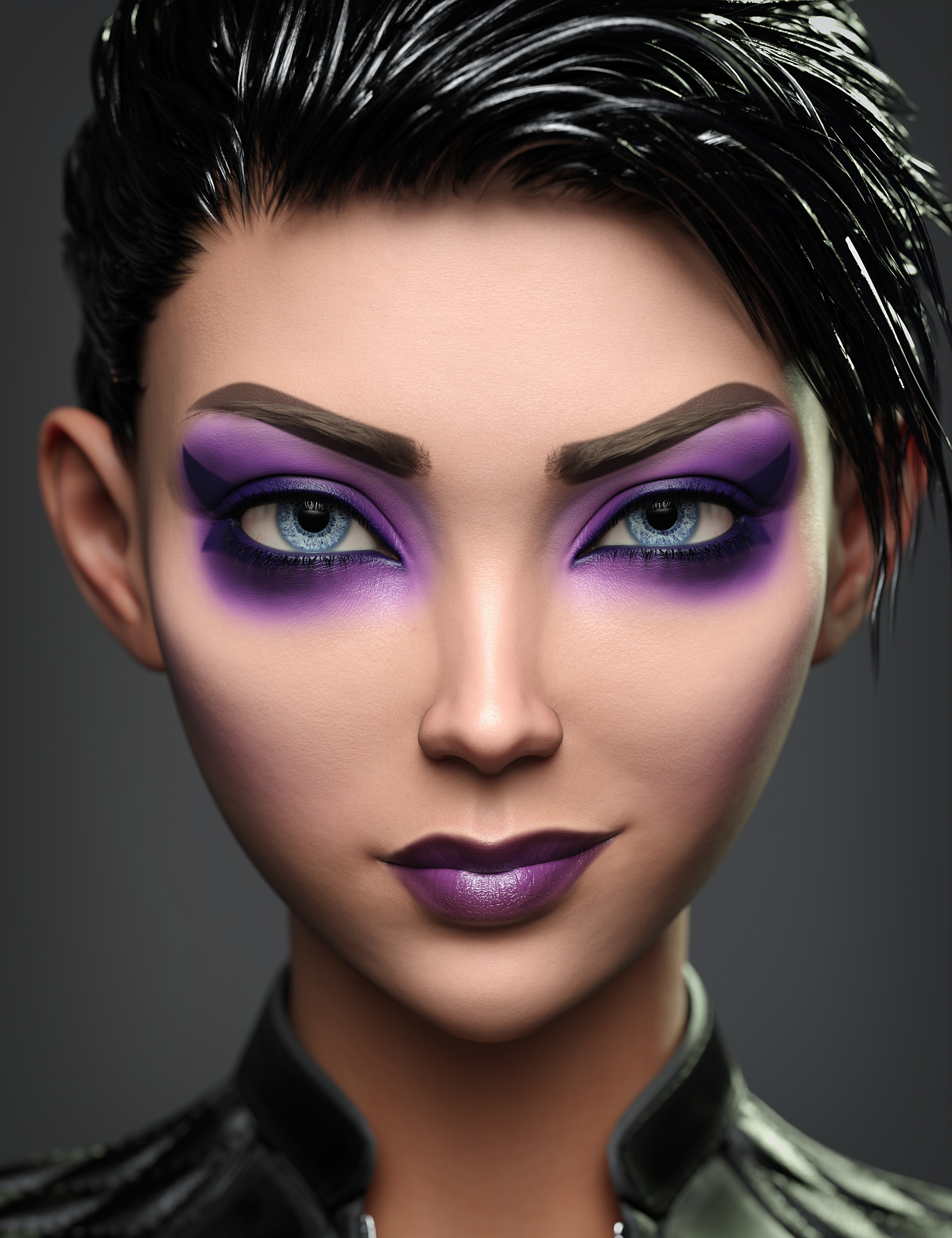 Kiri 9 HD Dark Alt Makeup Add-On by: , 3D Models by Daz 3D