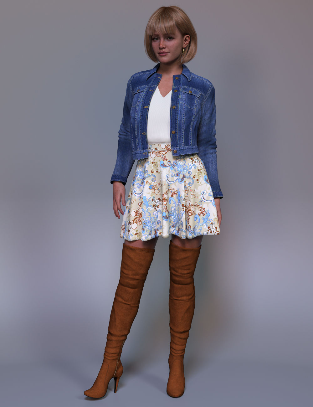 dForce Trixie Spring Outfit for Genesis 9 by: WildDesigns, 3D Models by Daz 3D