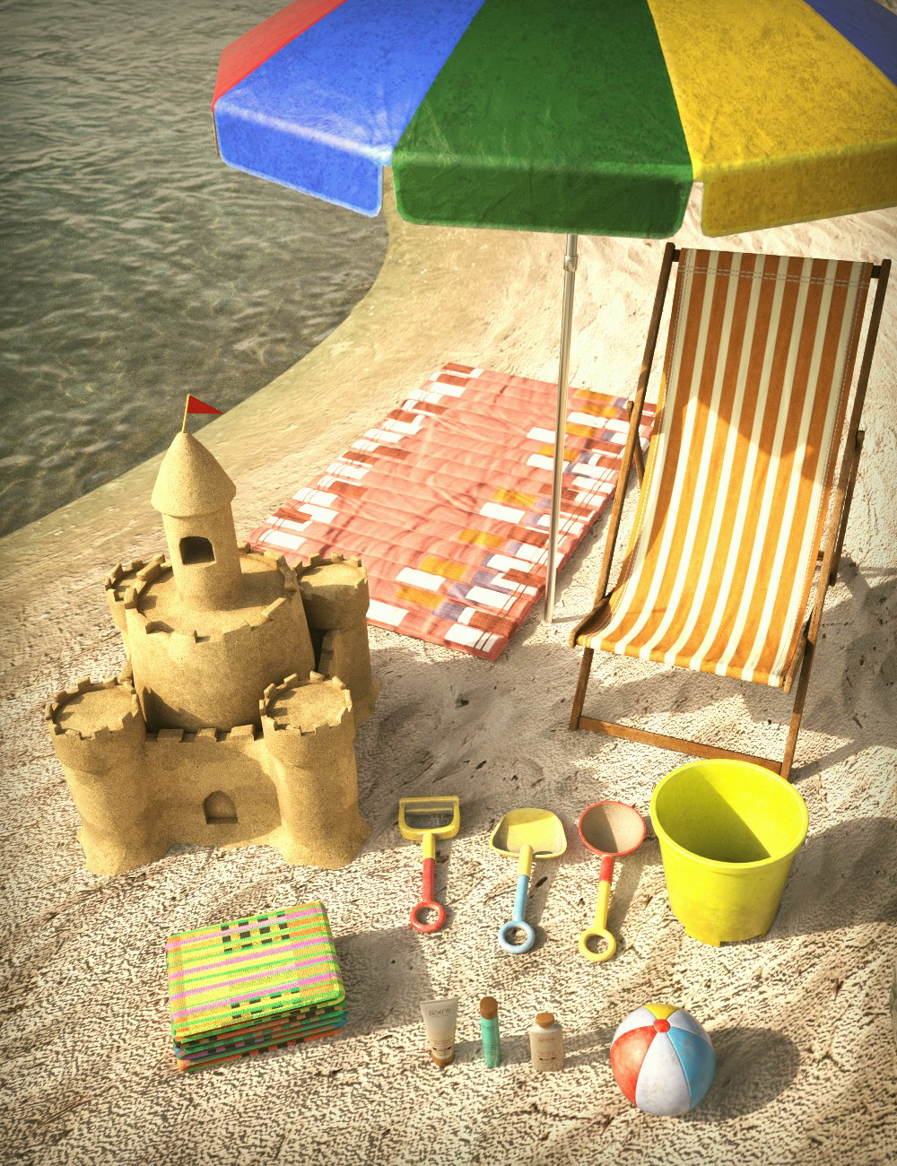 XI Beach Day Props by: Xivon, 3D Models by Daz 3D
