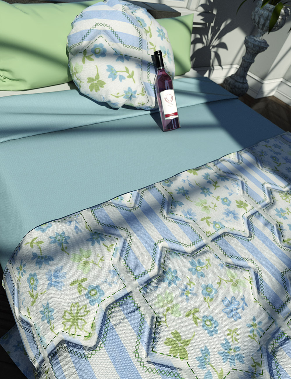 Patchwork Quilt Iray Shaders Vol 3 by: ForbiddenWhispers, 3D Models by Daz 3D