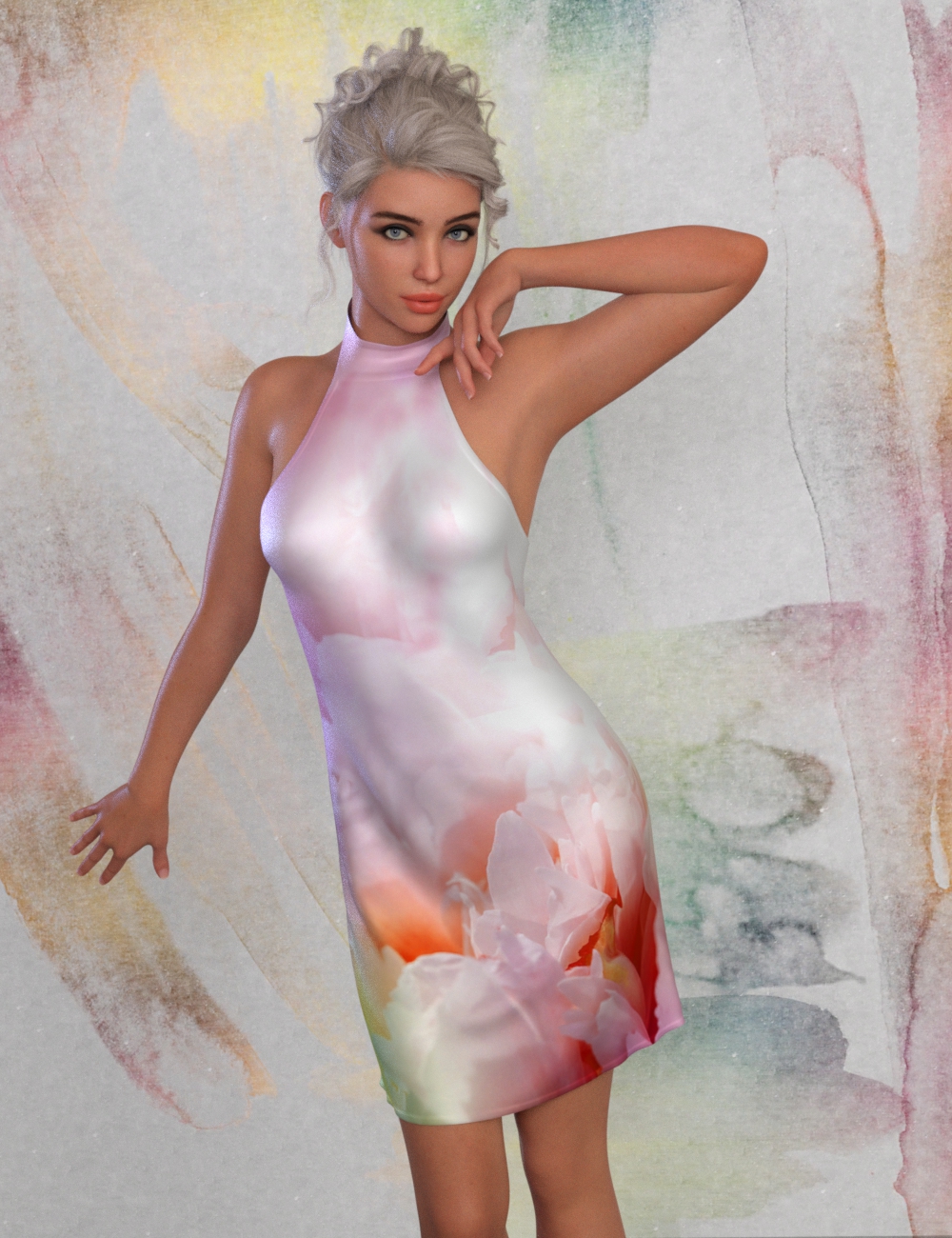 dForce Willow Dress for Genesis 9 by: PandyGirl, 3D Models by Daz 3D
