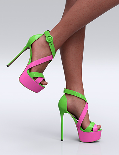 HL Color Block Stiletto Heels for Genesis 9, 8, and 8.1 Female