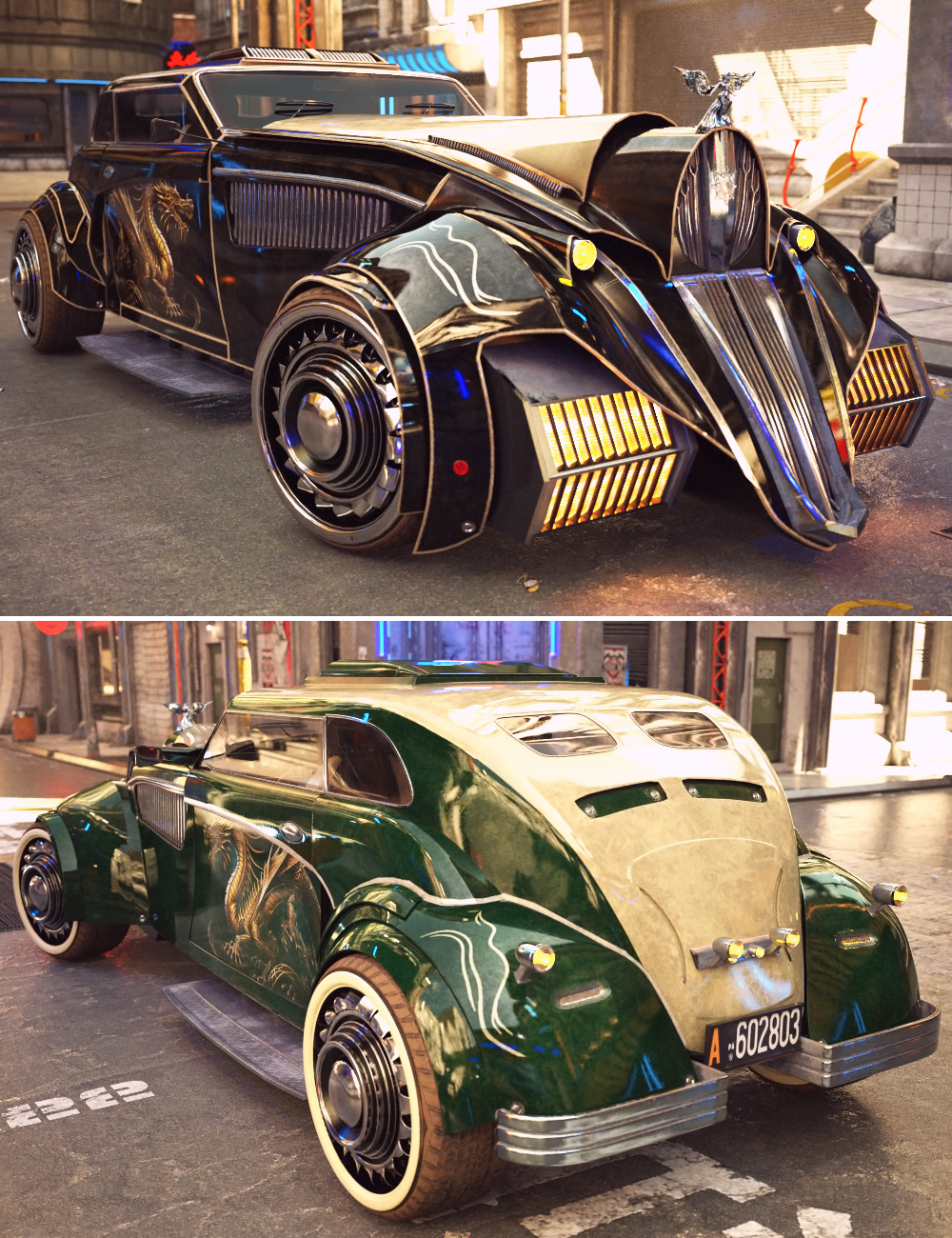 XI Futuristic Gangster Car Daz 3D