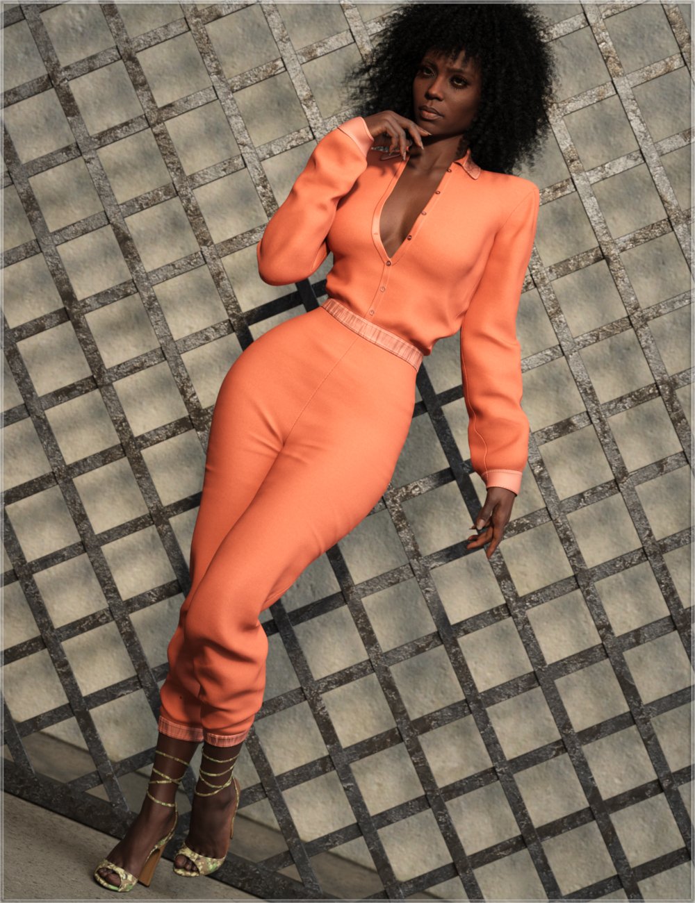 dForce Soho Style Outfit for Genesis 9 by: Nikisatez, 3D Models by Daz 3D