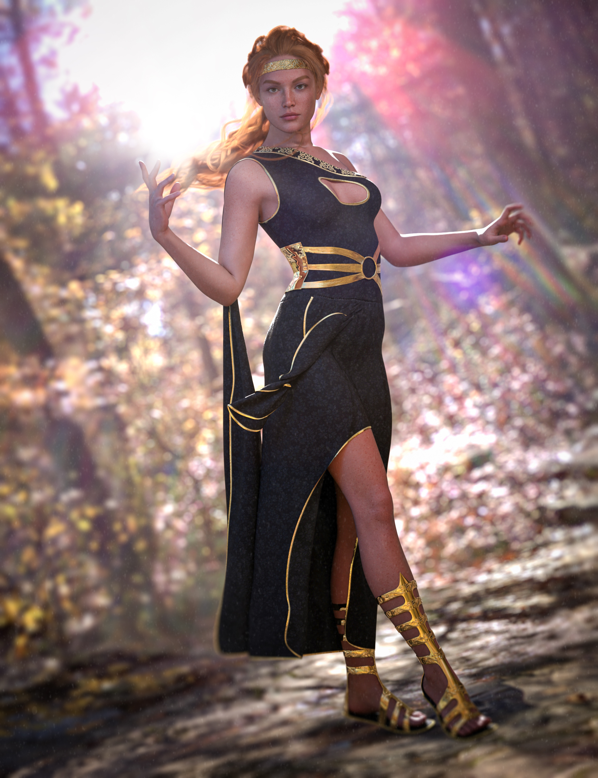 dForce Olympia Goddess Outfit Texture Add-on by: Aesthetic House, 3D Models by Daz 3D