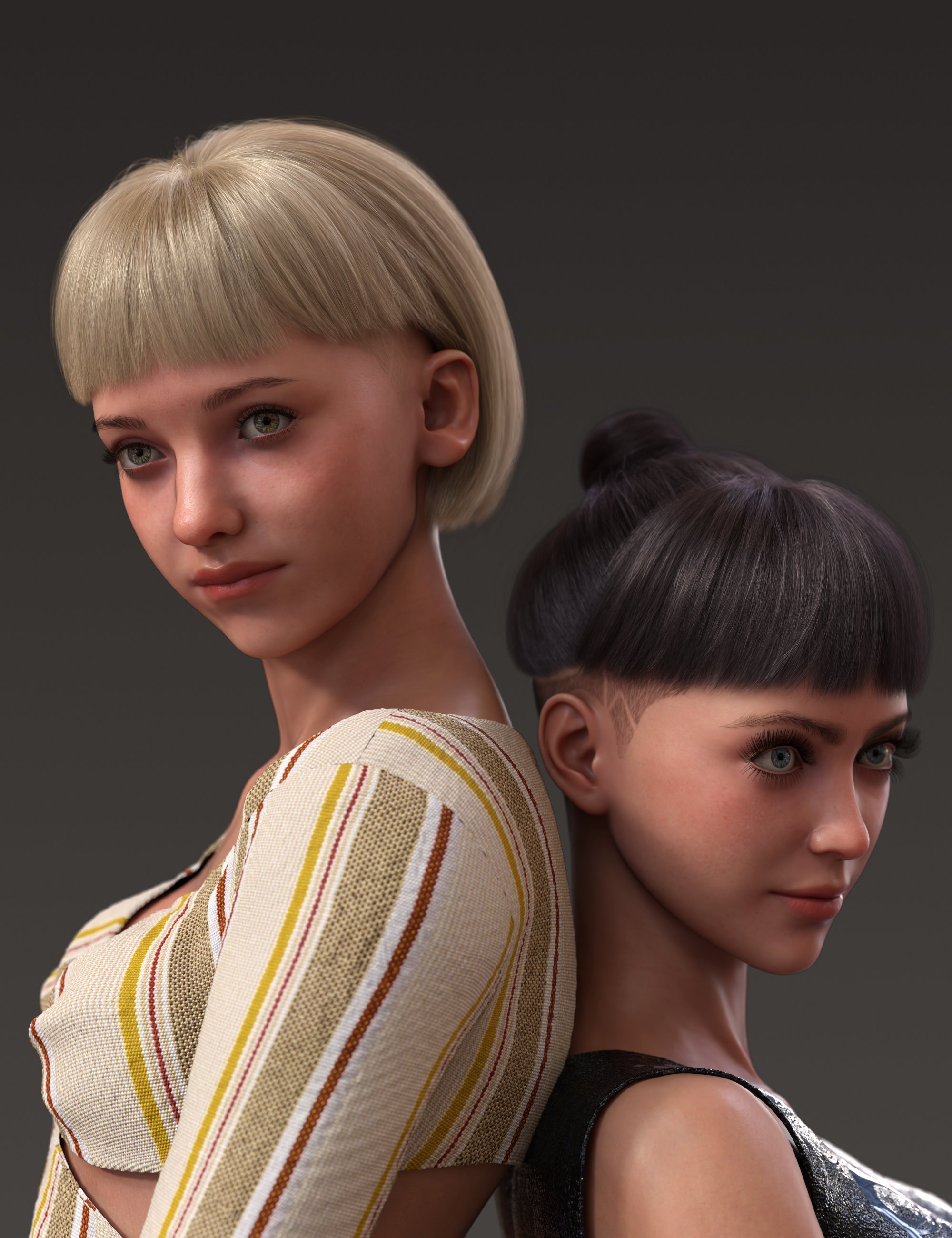 AK Punk Hair Vol 02 for Genesis 9 by: Art Ken, 3D Models by Daz 3D