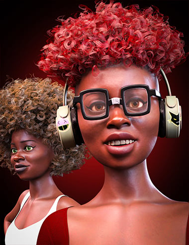 M3D Classic Curly Hair and Accessories for Genesis 9