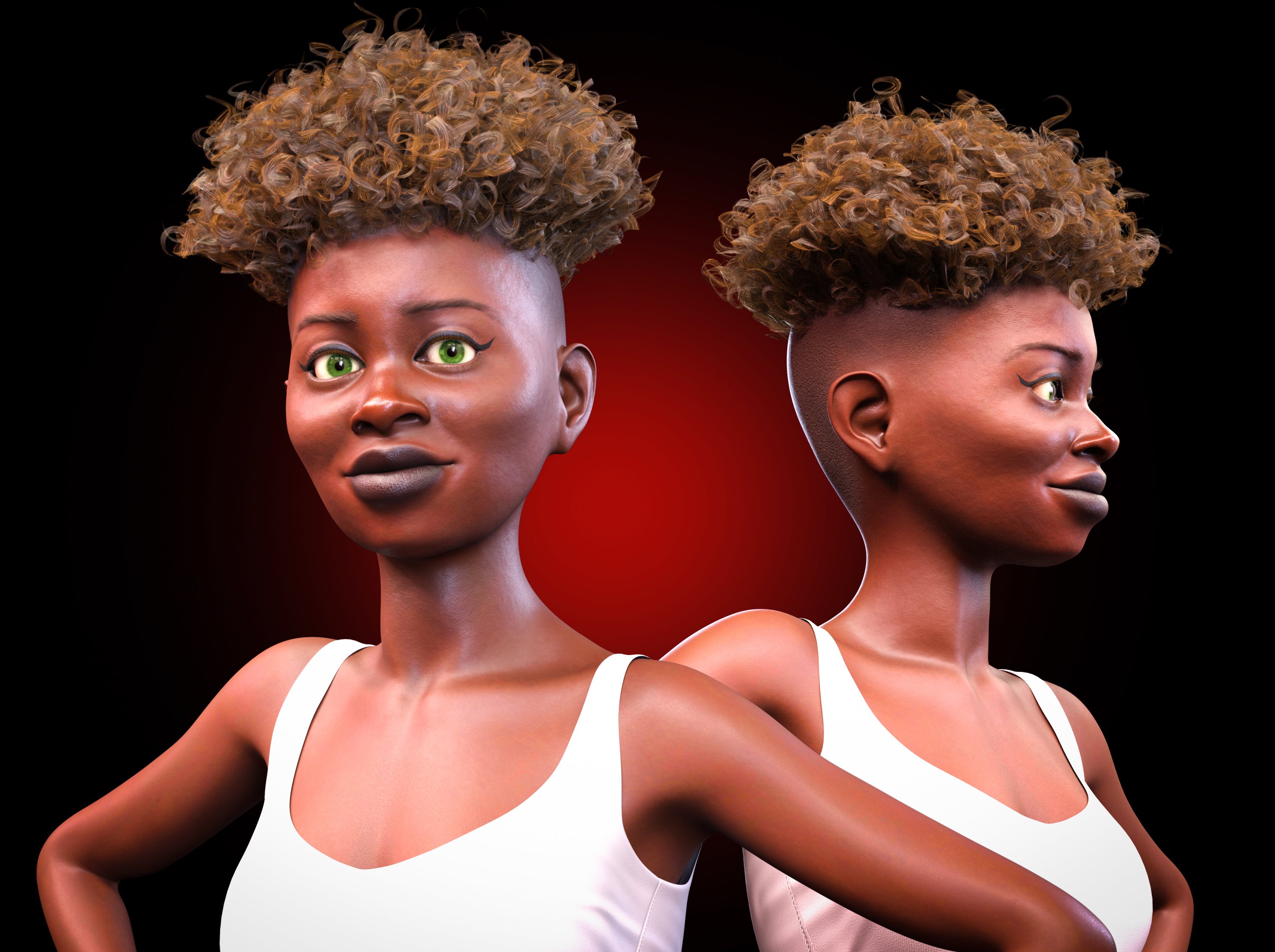 M3D Classic Curly Hair and Accessories for Genesis 9