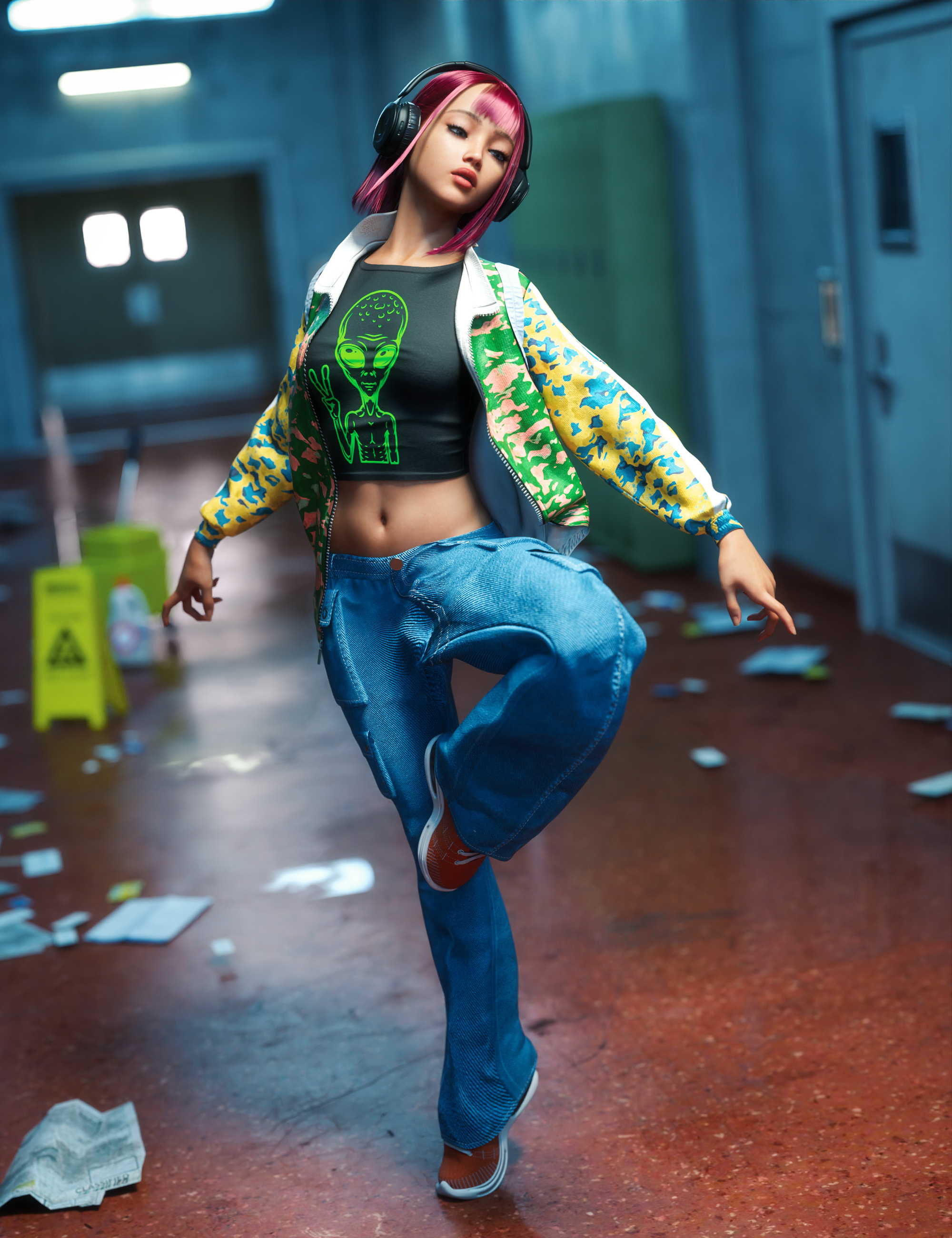 dForce Casualwear Style Outfit for Genesis 9 by: fefecoolyellow, 3D Models by Daz 3D