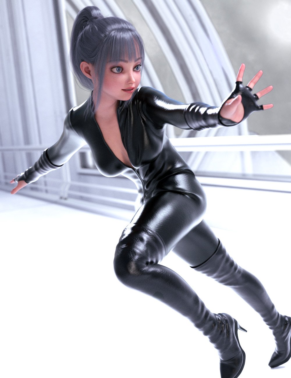 dForce Leather Suit for Genesis 9 by: tentman, 3D Models by Daz 3D