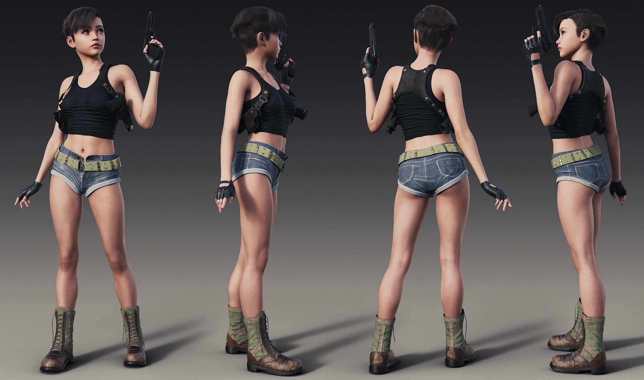 Sassy Shorts Outfit for Genesis 9 by: fjaa3d, 3D Models by Daz 3D