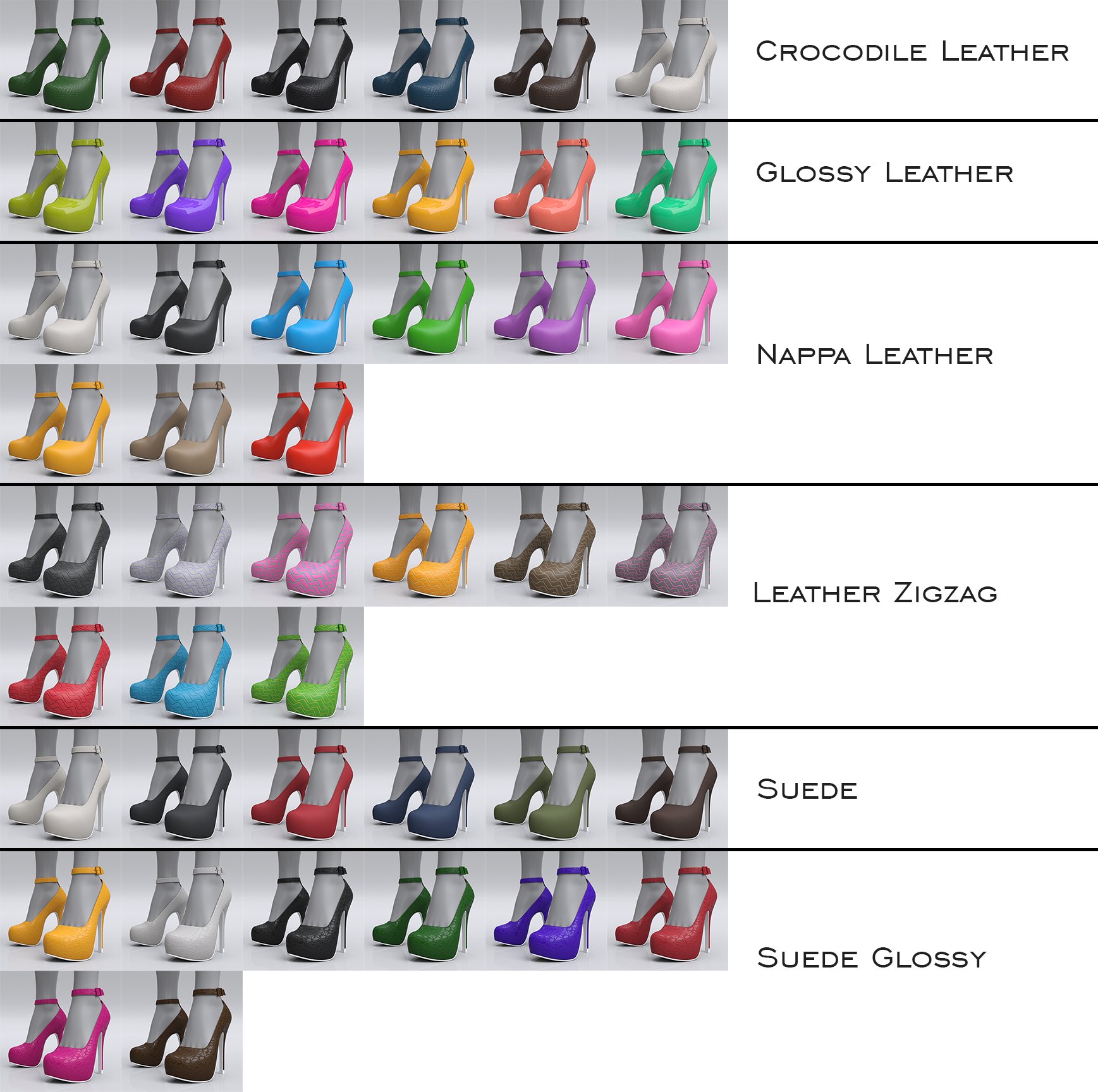 HL Platform Stiletto Heels for Genesis 9, 8 and 8.1 Female | Daz 3D